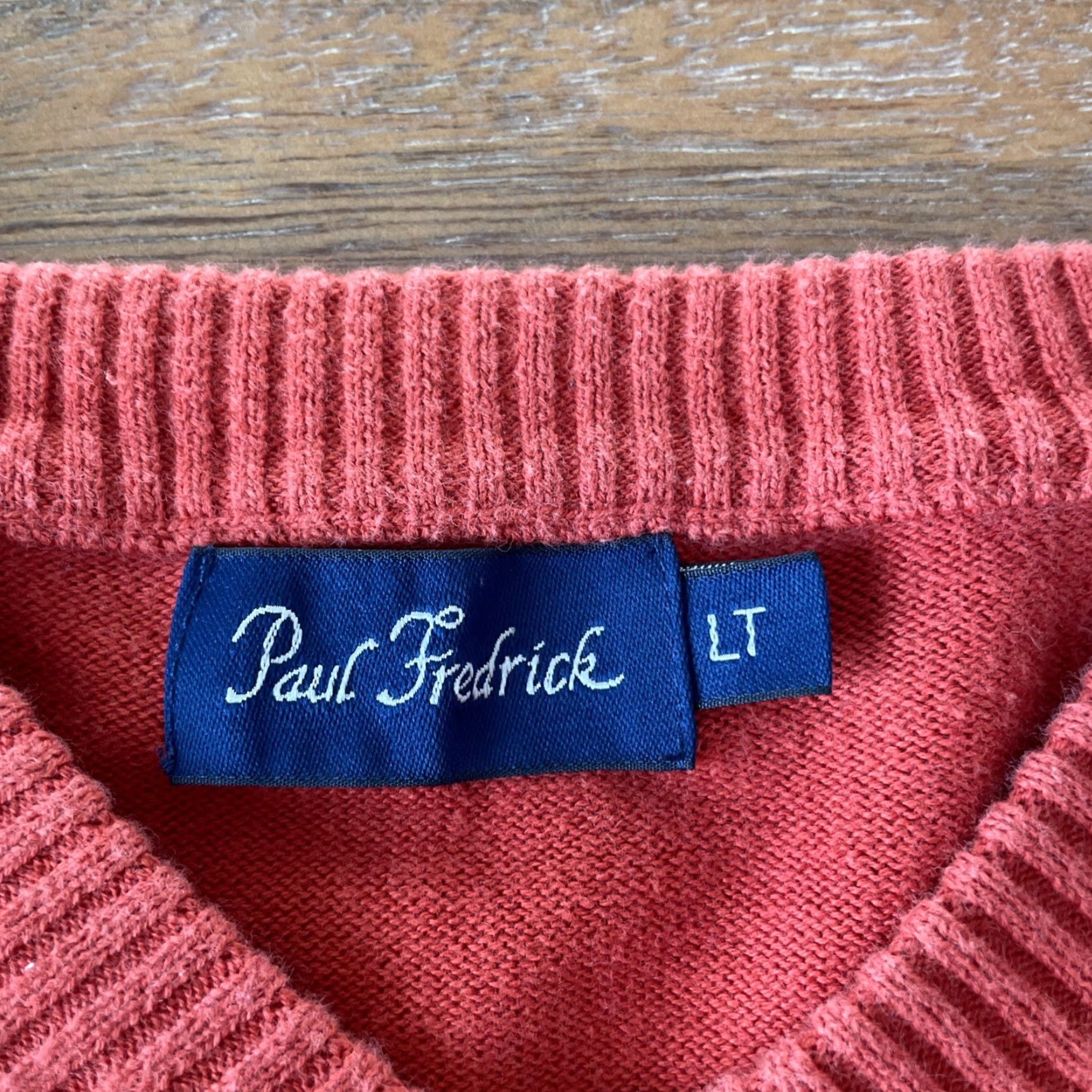 Vintage Paul Fredrick Pima Cotton V-Neck Sweater Mens LT Burnt Orange Long Sleeve Size US L / EU 52-54 / 3 - 3 Thumbnail