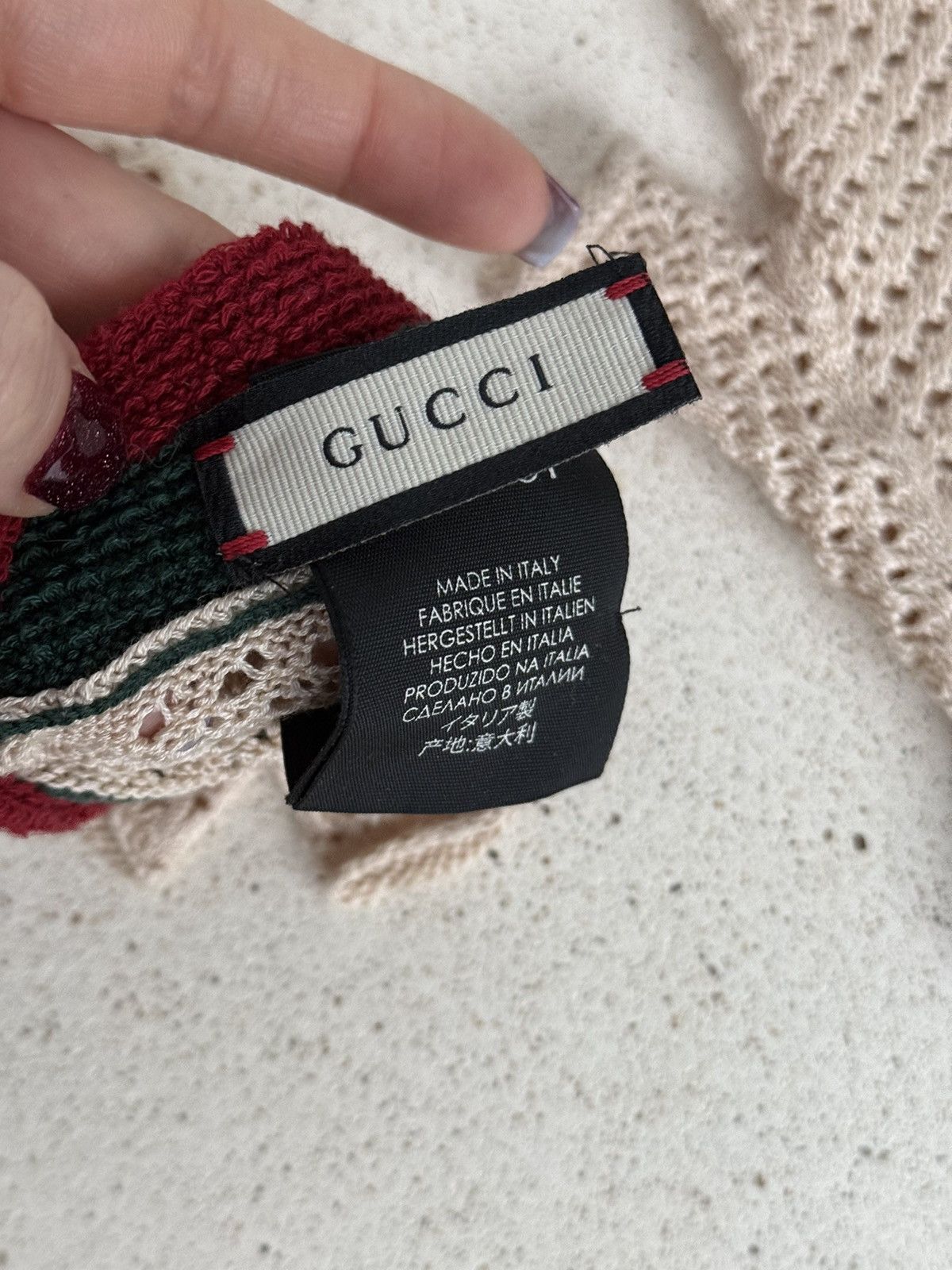 Gucci Gucci Crochet Mittens Web Stripe Fingerless Gloves Size ONE SIZE - 4 Thumbnail
