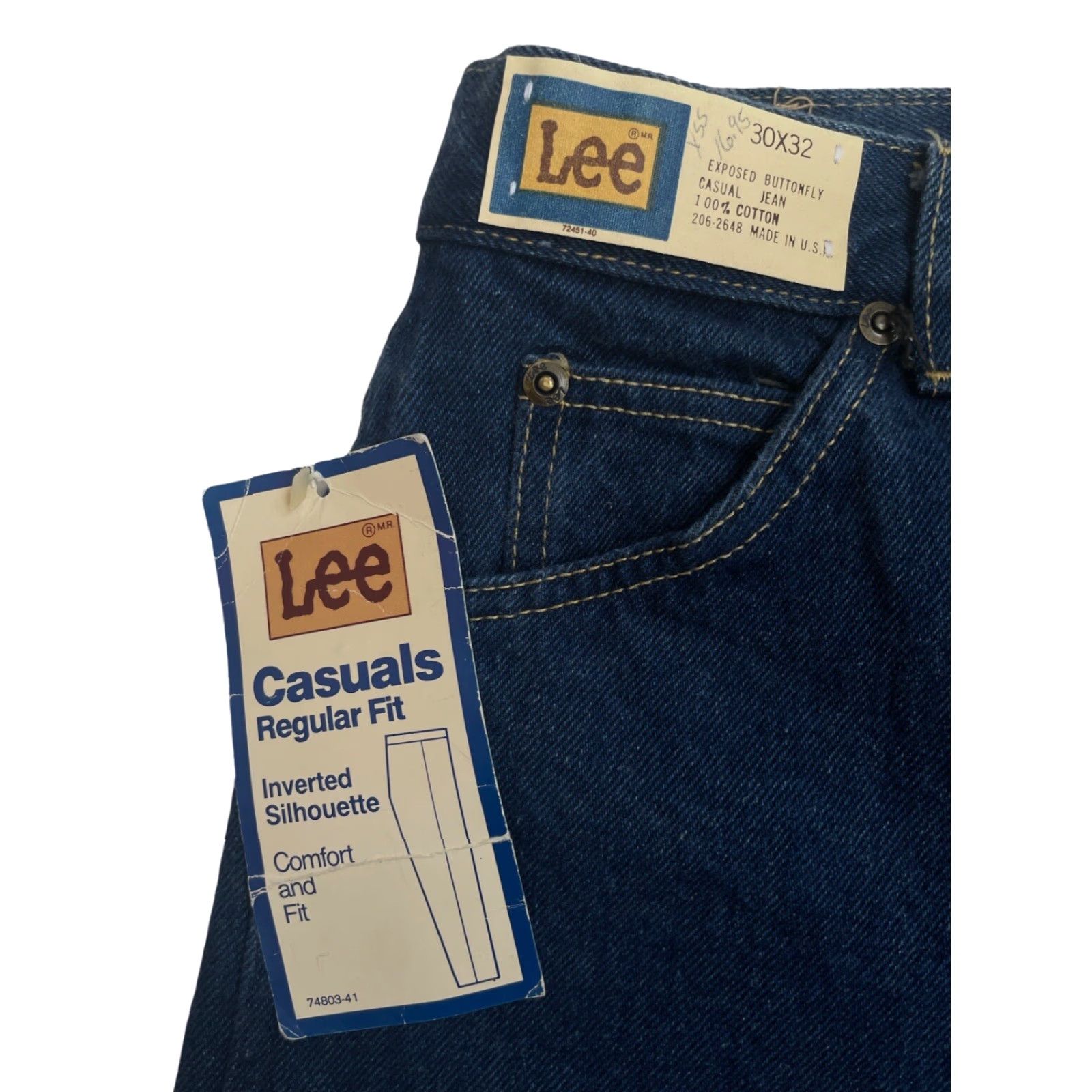 Lee VINTAGE Lee Casuals Jeans Button Fly 30x32 Deadstock NWT USA Mens Blue Size US 30 / EU 46 - 4 Thumbnail
