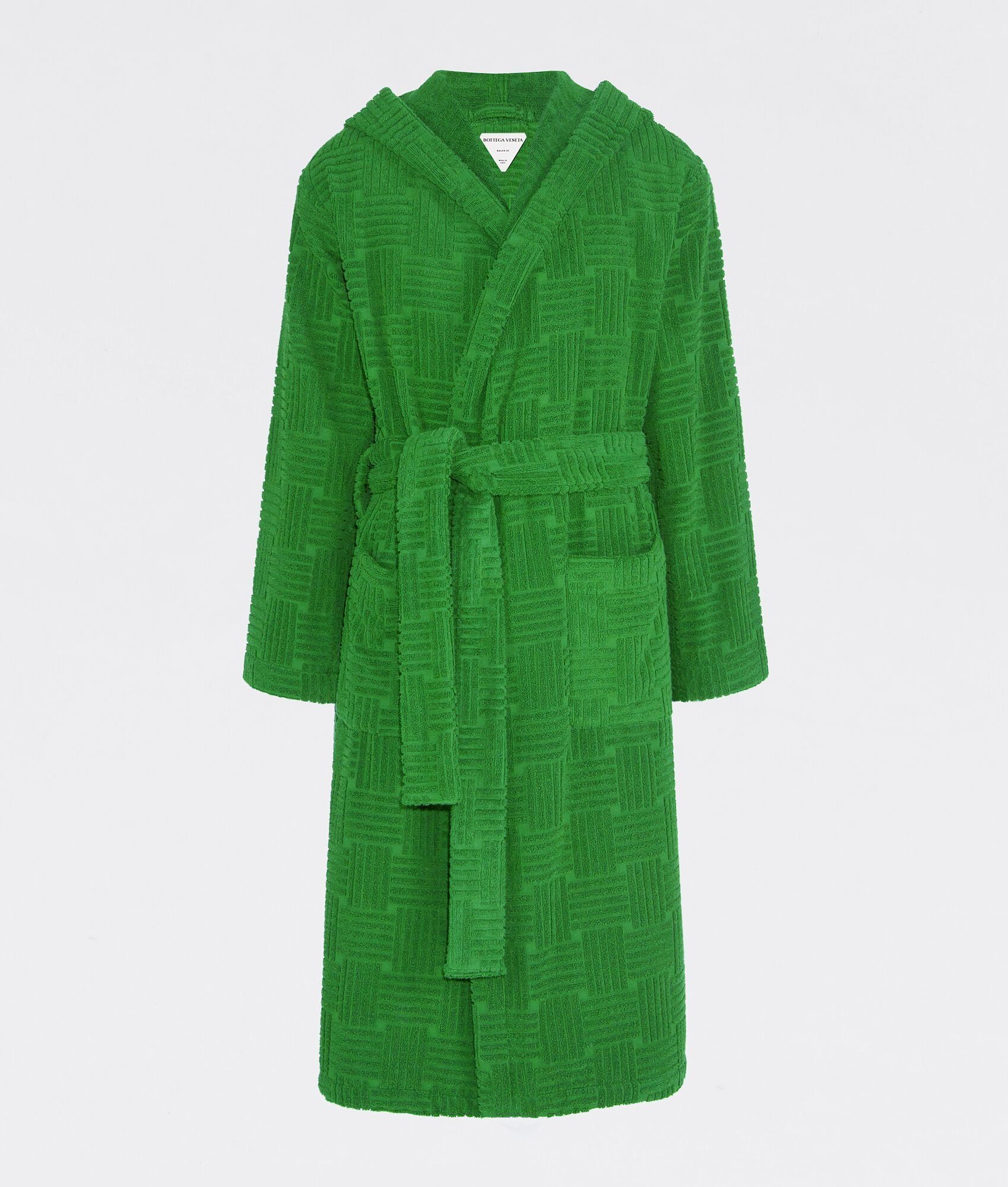 Bottega Veneta o1w1db10825 Intreccio Pattern Cotton Bathrobe in Grass Size US L / EU 52-54 / 3 - 4 Thumbnail