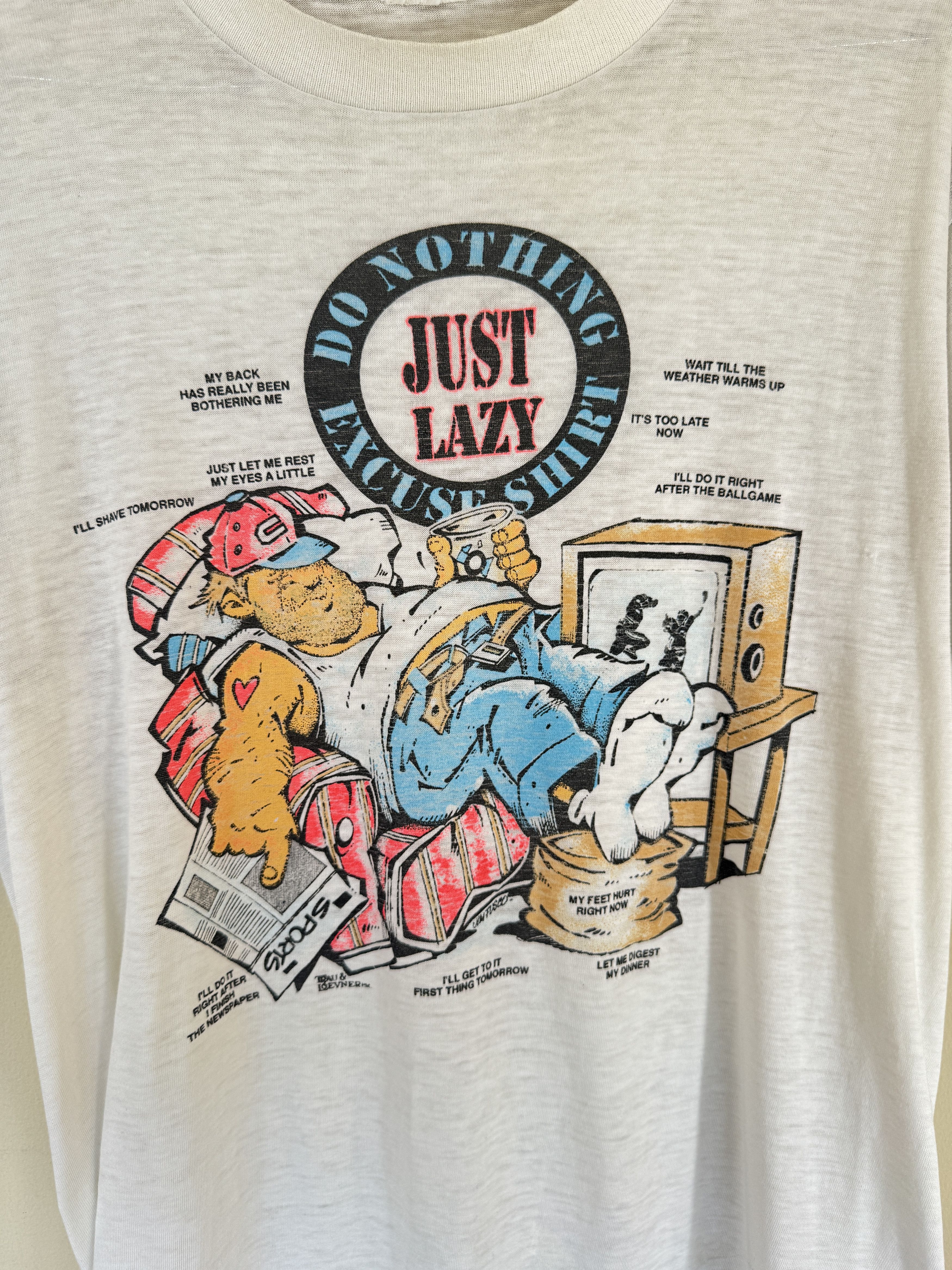 Vintage Do Nothing Excuse Shirt - Just Lazy Tee Size US L / EU 52-54 / 3 - 2 Thumbnail