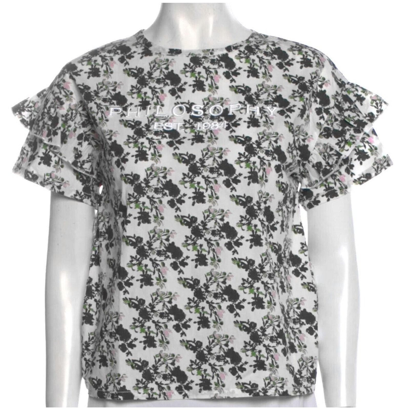 Philosophy di Lorenzo Serafini PHILOSOPHY DI LORENZO SERAFINI Floral Print Cotton Blouse S Size S / US 4 / IT 40 - 2 Thumbnail