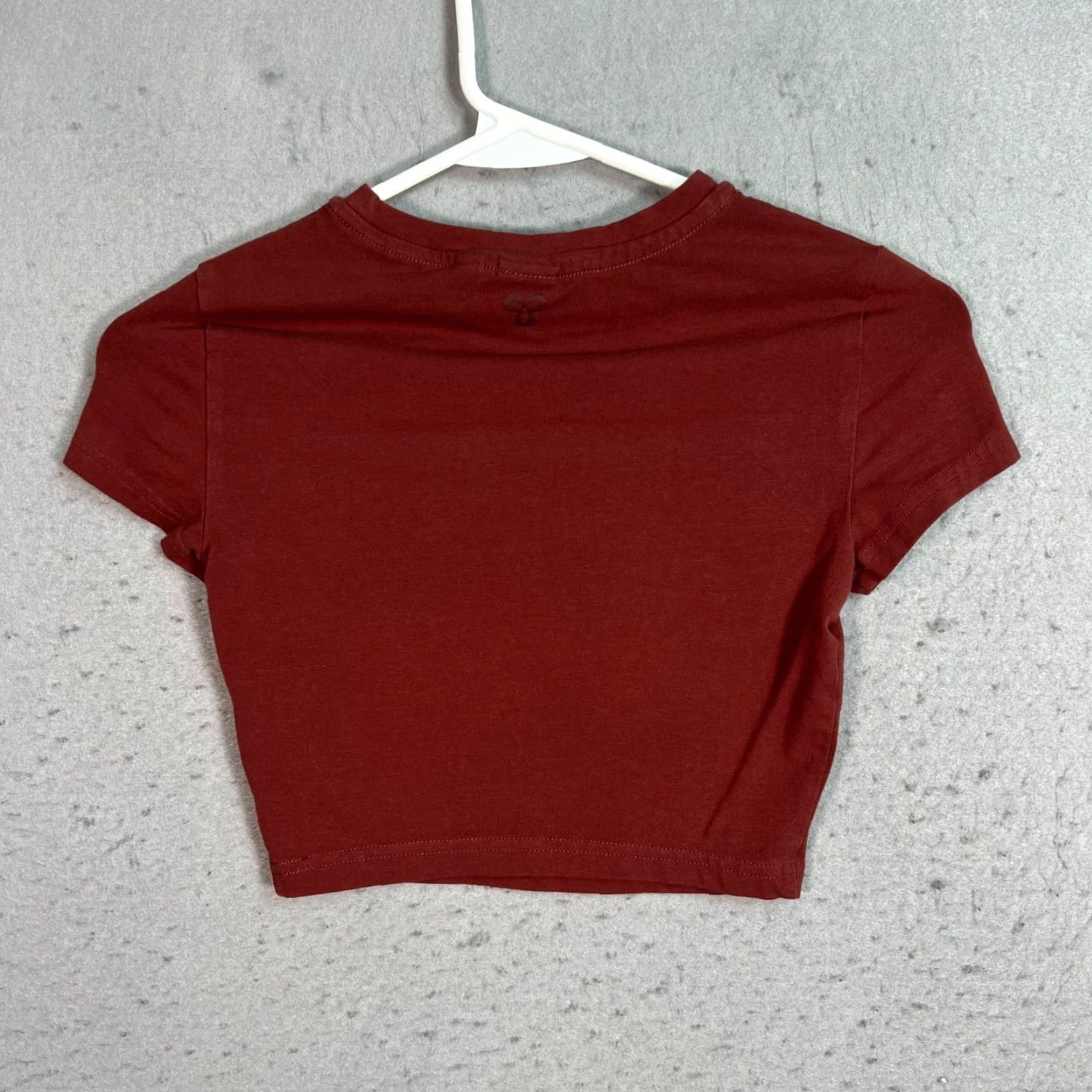 TNA Tna T-Shirt Womens Size 2XS Burgundy Red Cotton Blend Crop Top Size XXS / US 00 / IT 34 - 2 Thumbnail