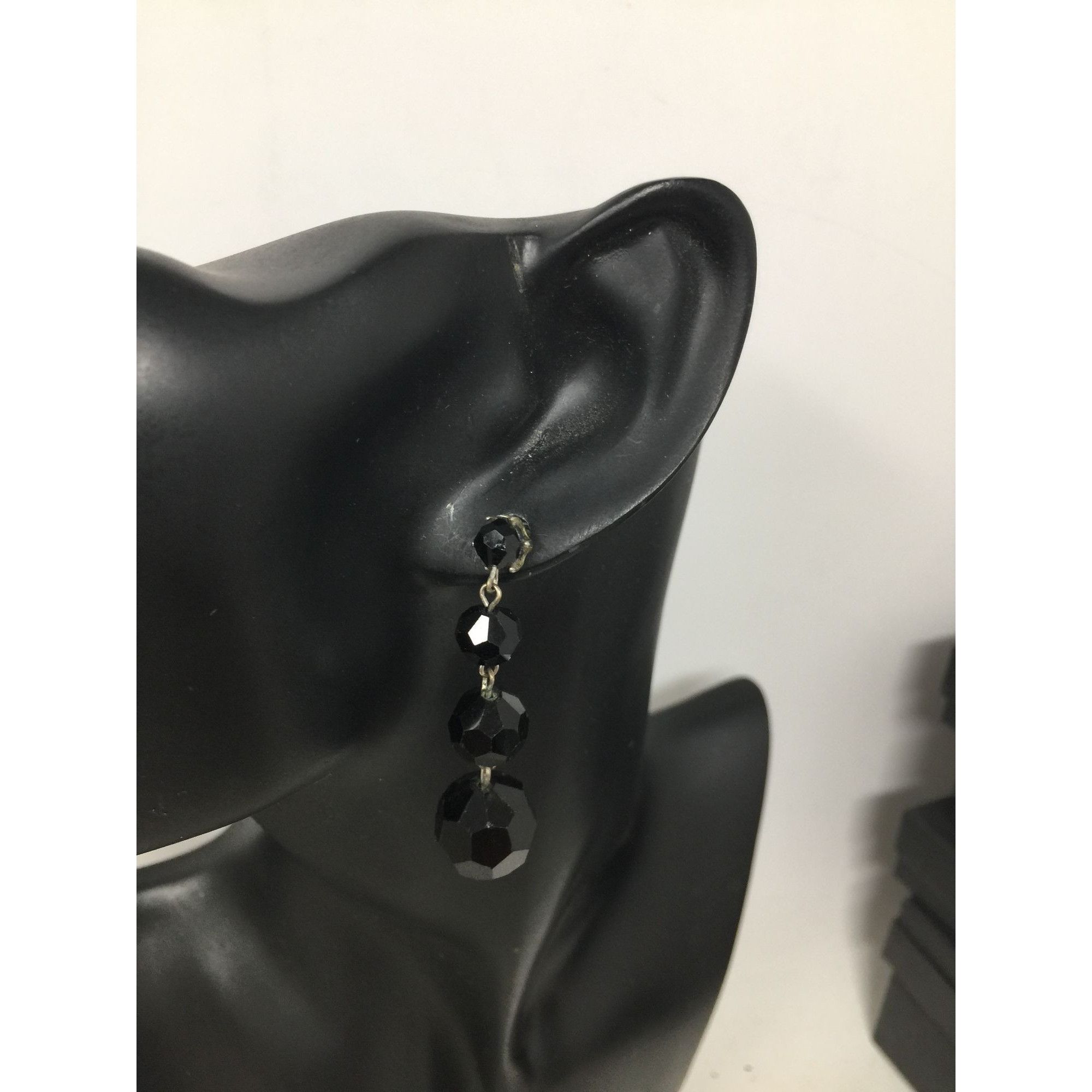 Other Women's Black and Silver Beaded Dangle Earrings Size ONE SIZE - 5 Thumbnail