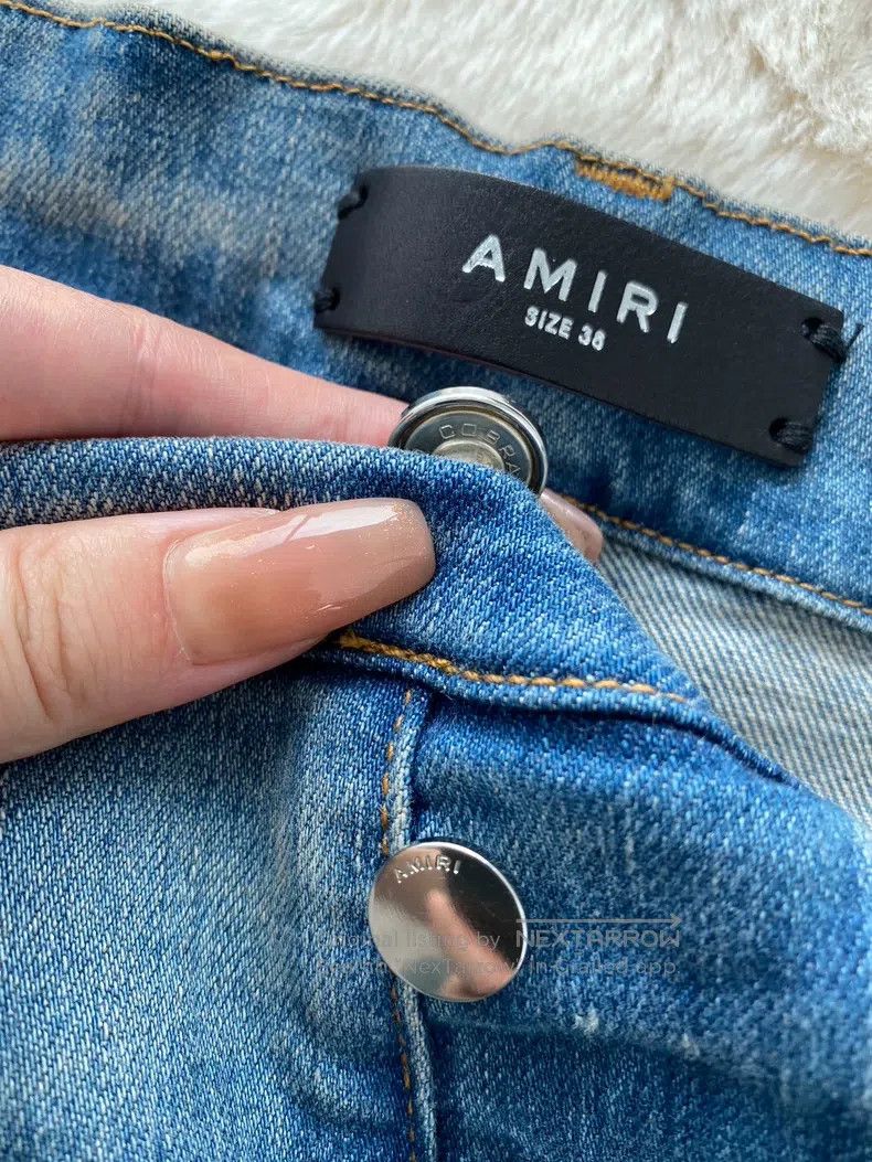 Amiri Amiri Size 38 Washed blue-pink cashew flower patchwork MX1 Size US 38 / EU 54 - 6 Thumbnail