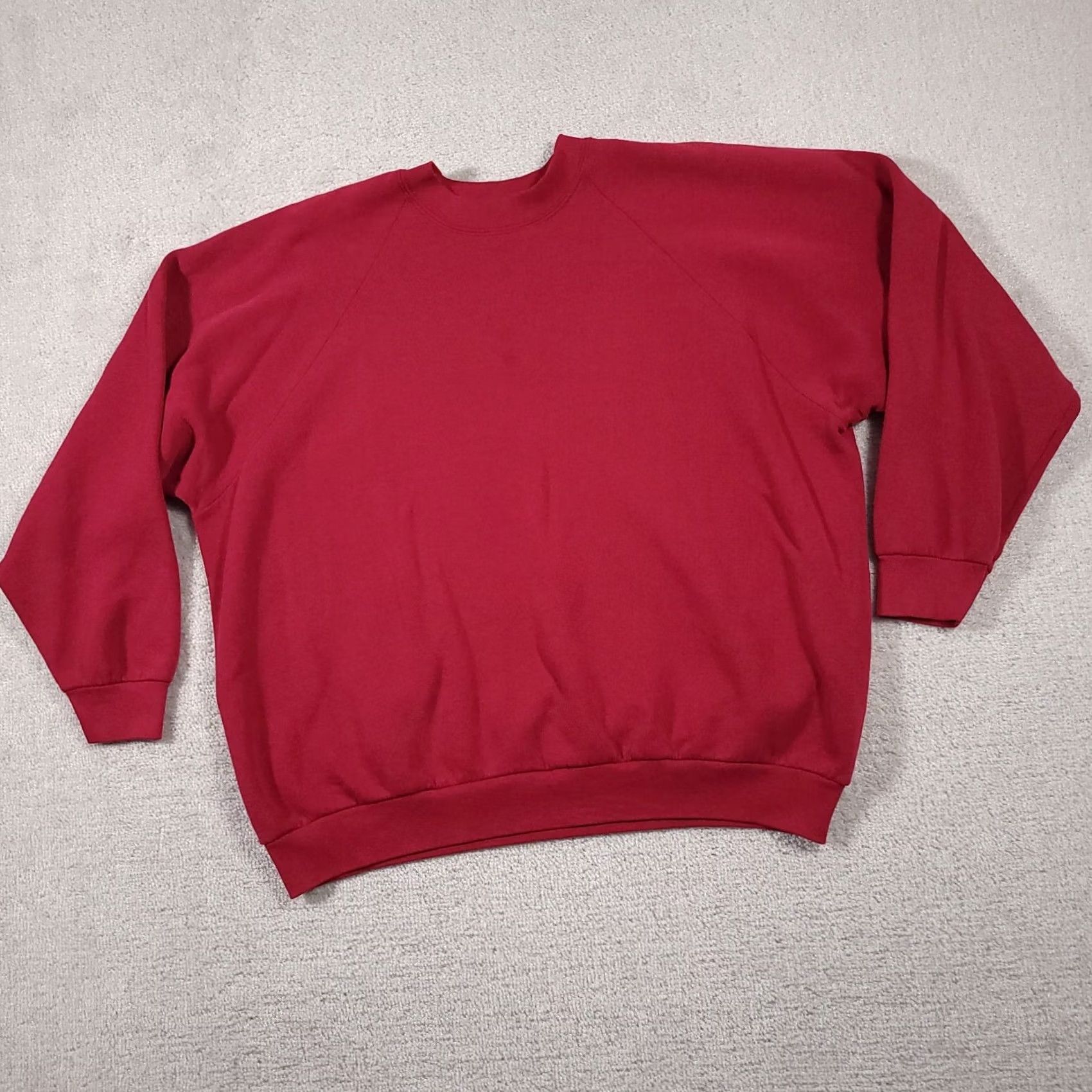 Fruit Of The Loom VINTAGE Fruit of the Loom Sweatshirt Crew Neck Long Sleeve XL Mens Pink USA Grunge 90s Fleecewear Raglan Sleeves Size US XL / EU 56 / 4 - 2 Thumbnail
