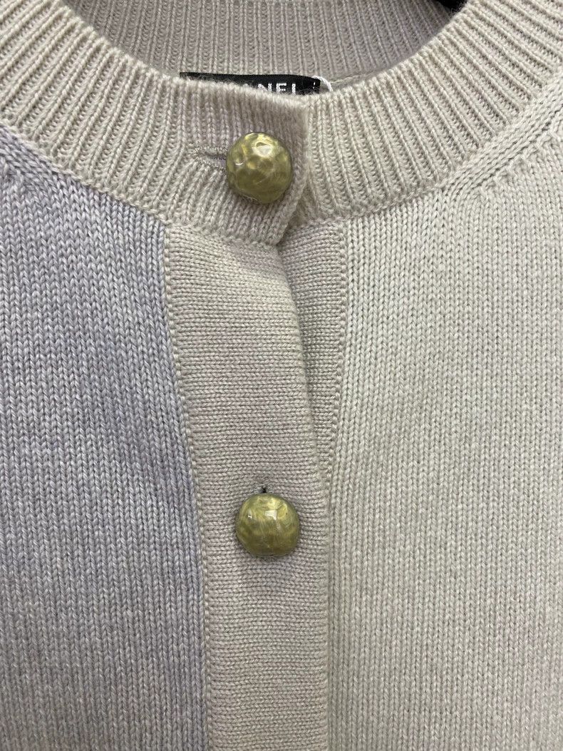 Chanel Chanel Color-blocked cashmere knitted cardigan coat Size M / US 6-8 / IT 42-44 - 3 Thumbnail