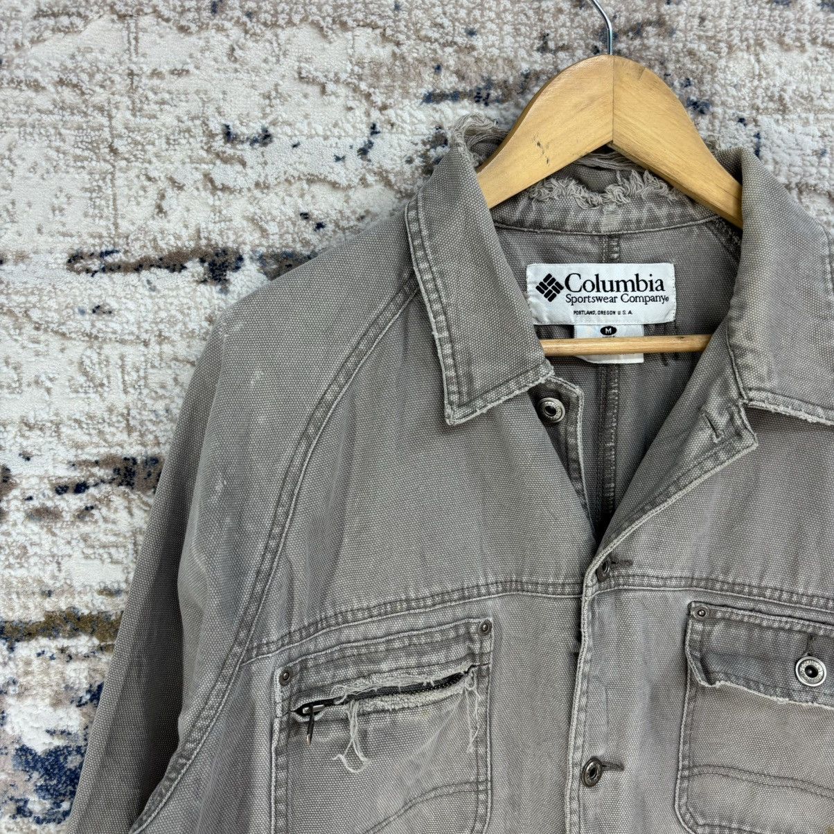 Columbia × Vintage Vintage Columbia Workwear Distressed Denim Jacket Size US M / EU 48-50 / 2 - 2 Thumbnail