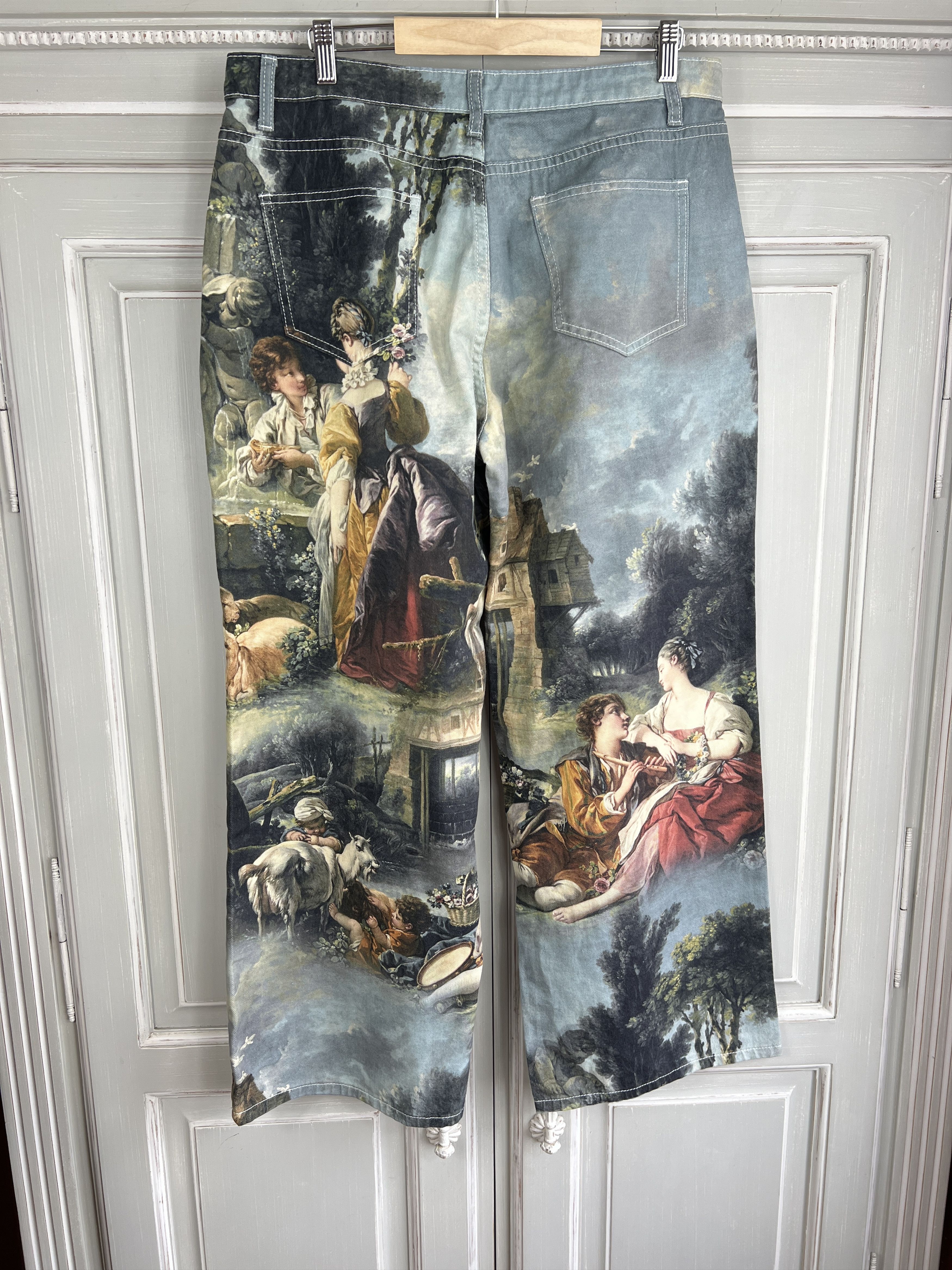 If Six Was Nine × Japanese Brand CRAZY FULL PRINTED JEANS BAGGY PANTS Size US 35 - 5 Thumbnail