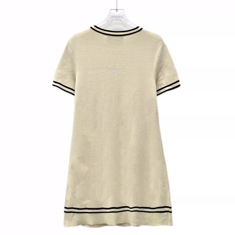 Gucci Gucci Beige Striped Wool Short Sleeve Dress-2505 Size S / US 4 / IT 40 - 2 Thumbnail