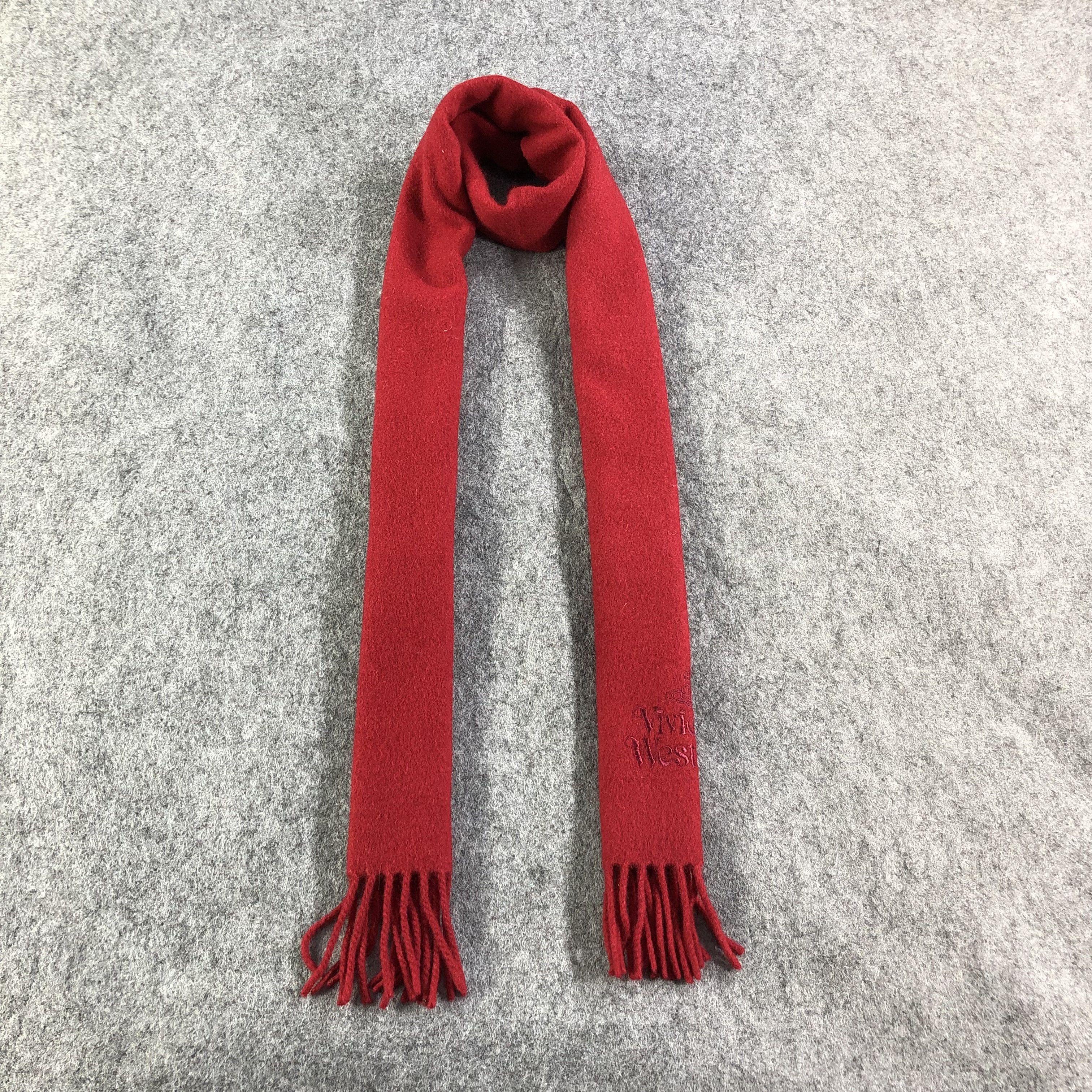 Vivienne Westwood Vivienne Westwood Plain Red Scarf Muffler V1318 Size ONE SIZE - 1 Thumbnail