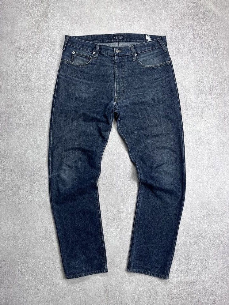 Armani Vintage Armani Indigo Pocket Logo Baggy Jeans 36 Size US 36 / EU 52 - 2 Thumbnail
