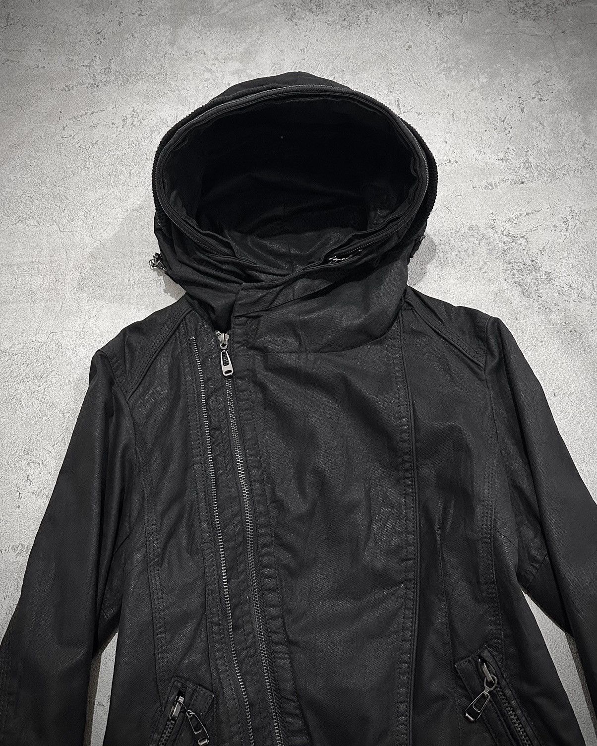 Japanese Brand Luv Maison Bono Waxed Assymetric Jacket Kmrii Style Size US S / EU 44-46 / 1 - 13 Thumbnail