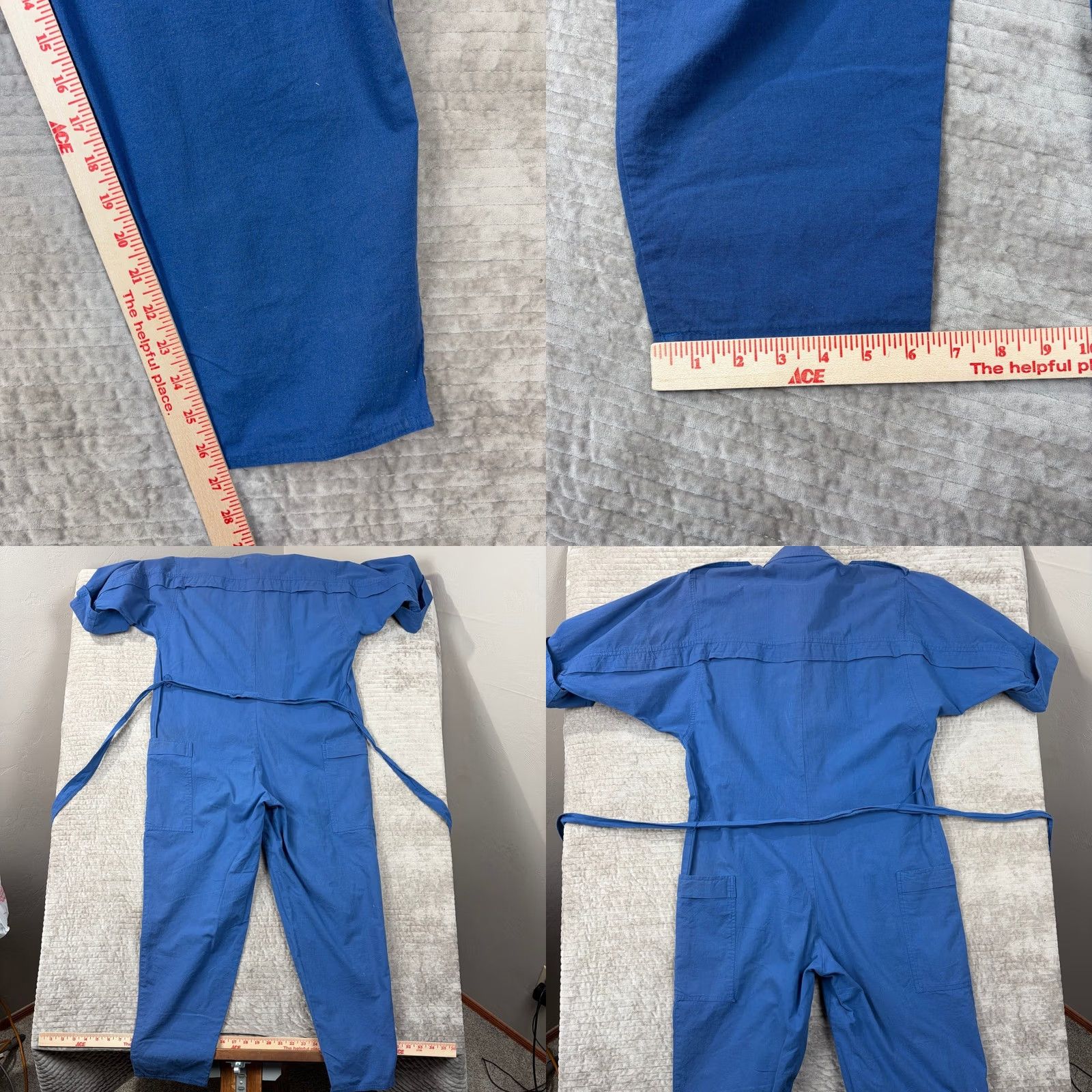 Vintage VINTAGE d. Frank Blue Cotton Jumpsuit Womens 10 Utility Boiler Suit Made in USA Size 32" / US 10 / IT 46 - 8 Thumbnail
