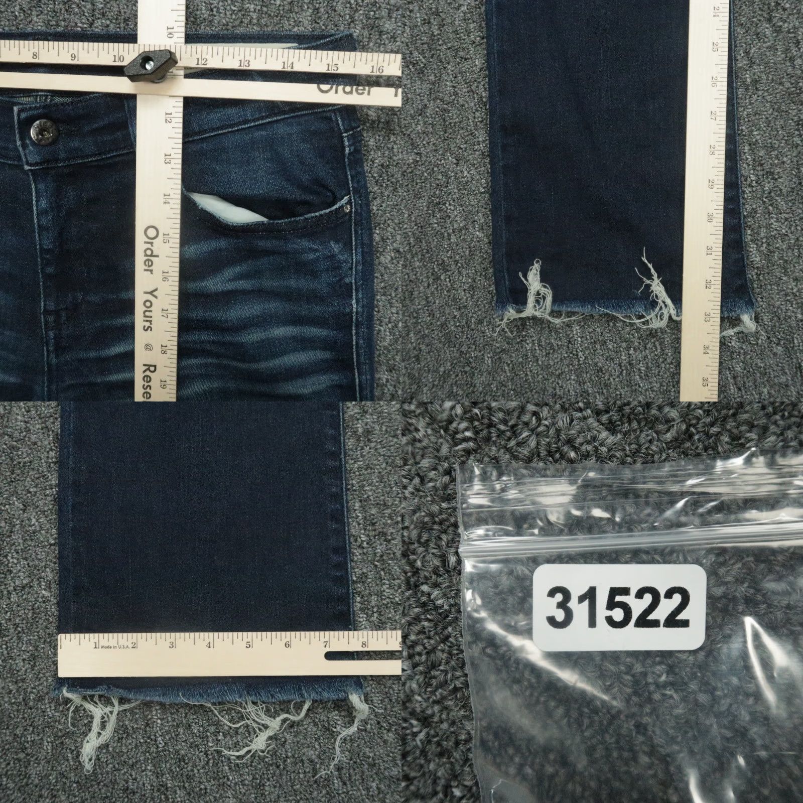 Diesel VINTAGE Diesel Women's Jeans Slim Bootcut 29x33 Blue Denim Cotton Button Fly Raw Hem Size 31" - 8 Thumbnail