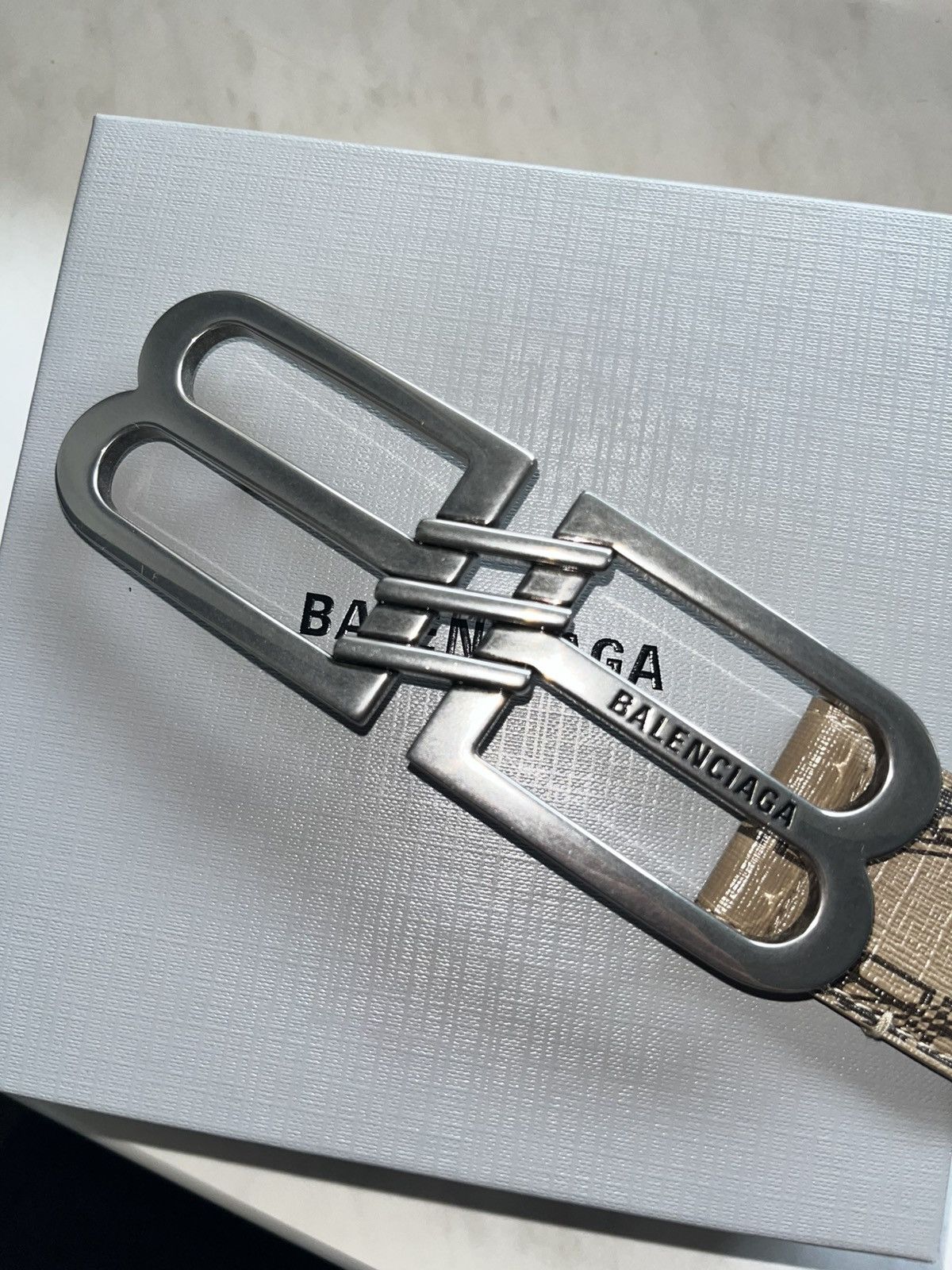 Balenciaga balenciaga monogram silver buckle belt Size 40 - 3 Thumbnail