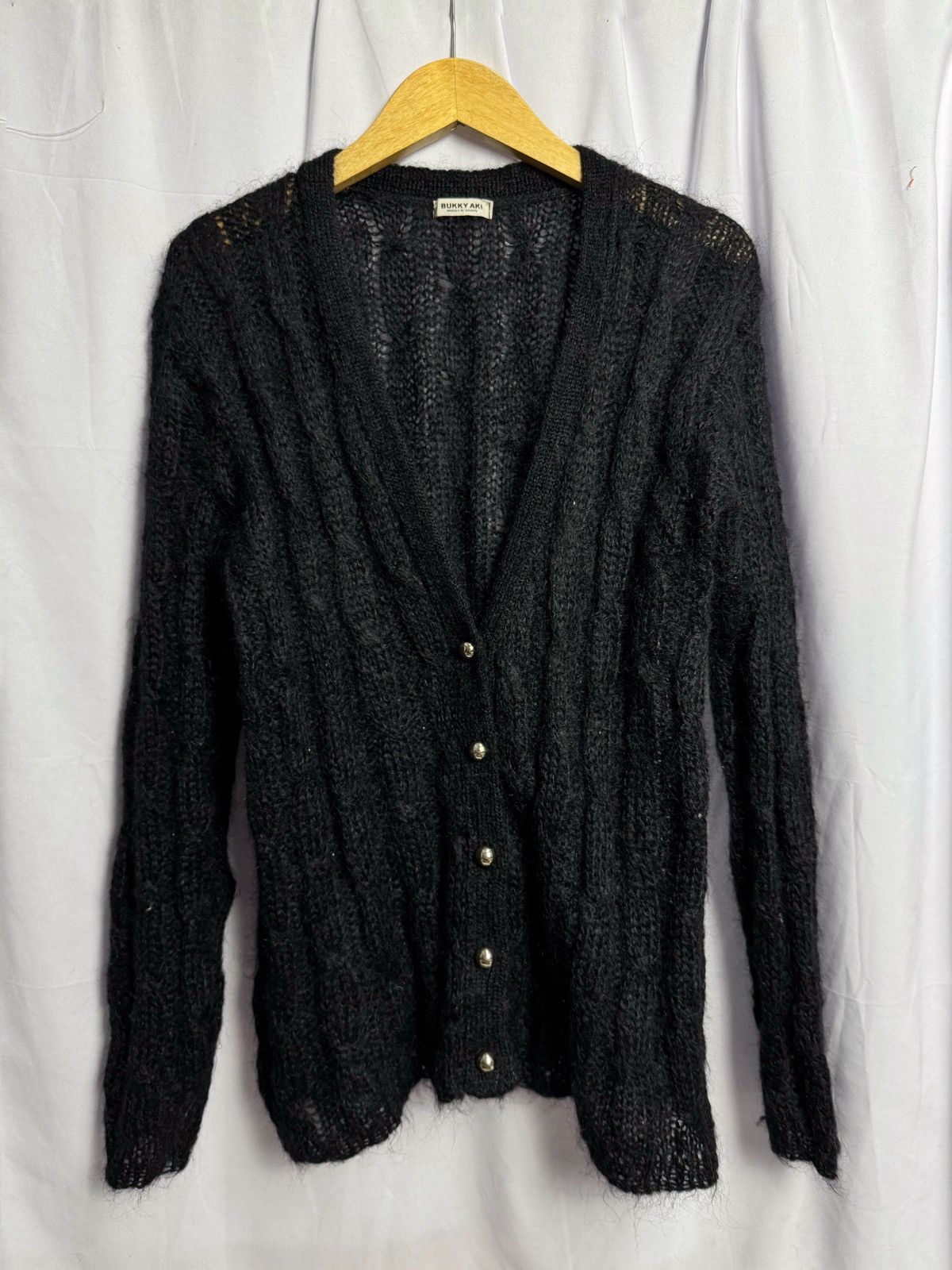 If Six Was Nine × Japanese Brand Mohair Cable Grunge Bukky Aki Cardigan Kurt Cobain Style Size US M / EU 48-50 / 2 - 3 Thumbnail