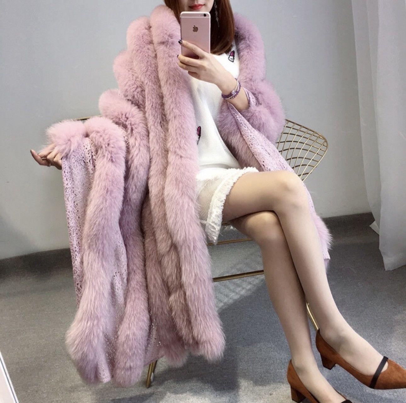 Other Off the Shoulder Fur Coat Size ONE SIZE - 1 Thumbnail