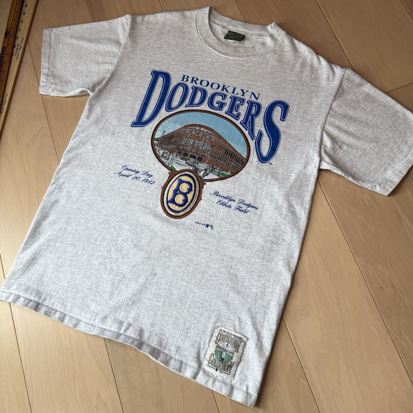 Vintage Vintage Brooklyn Dodgers Shirt XL Gray 90s MLB Baseball Size US XL / EU 56 / 4 - 8 Thumbnail