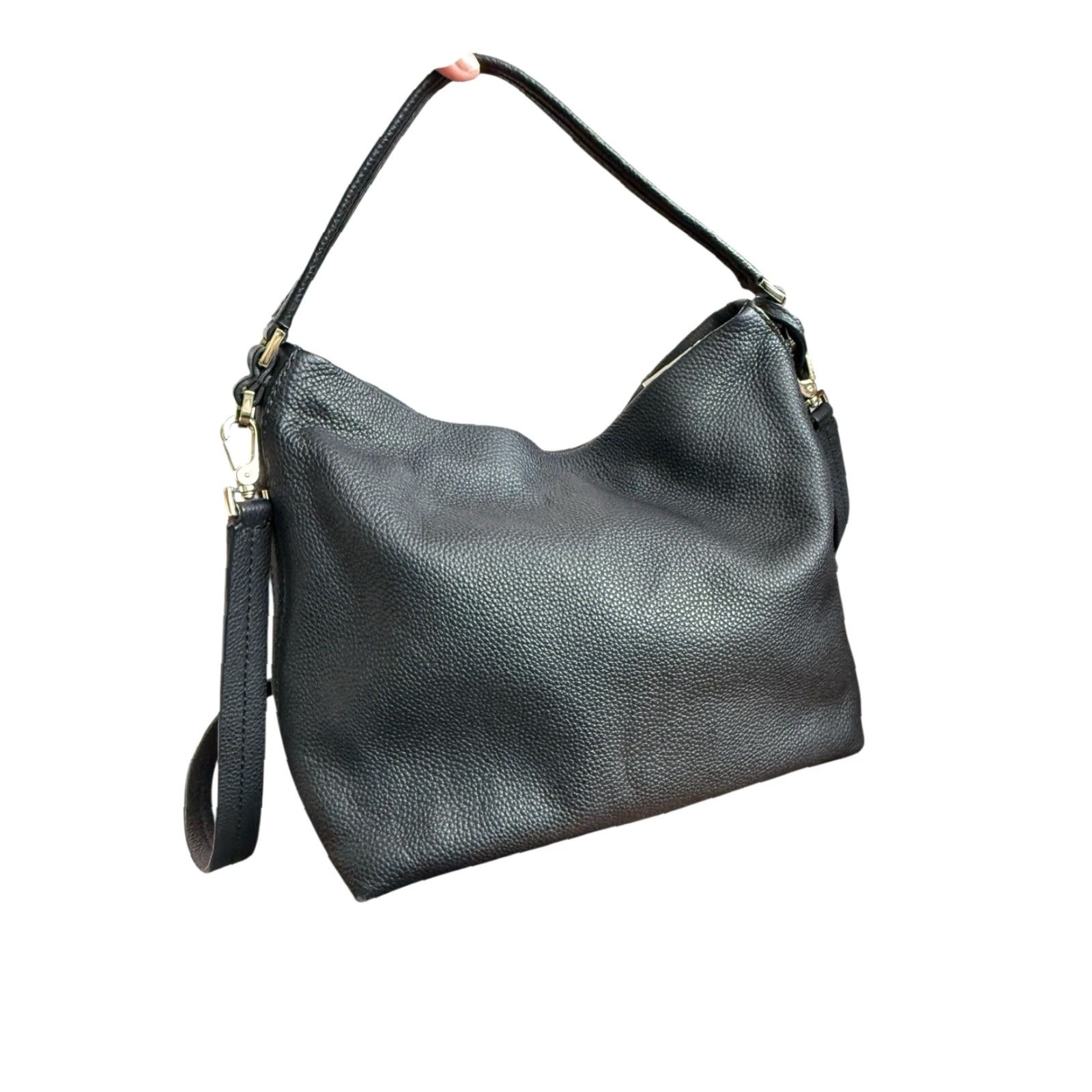 Vintage Kate Spade New York Black Orchard Street Natalya Satchel Pebbled Leather Medium Women's Bag Size ONE SIZE - 2 Thumbnail