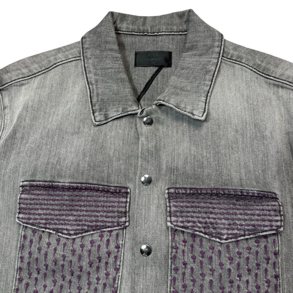 Rta NWT New RtA Gray Bruno Denim Short Sleeve Shirt Size XS Size XS / US 0-2 / IT 36-38 - 4 Thumbnail