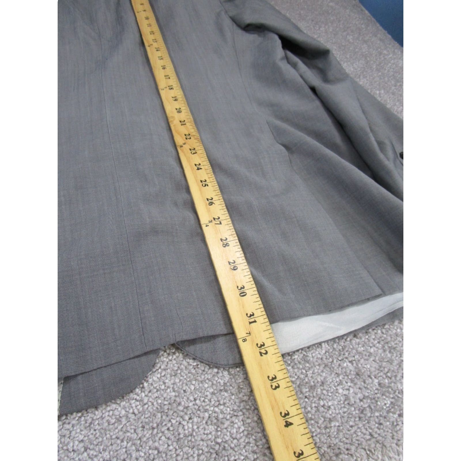Hugo Boss HUGO BOSS Blazer Mens 44 Gray Cotton Single-Breasted 2 Piece Jacket Coat Business Mens Gray 44 Regular Card2? Size 44R - 4 Thumbnail