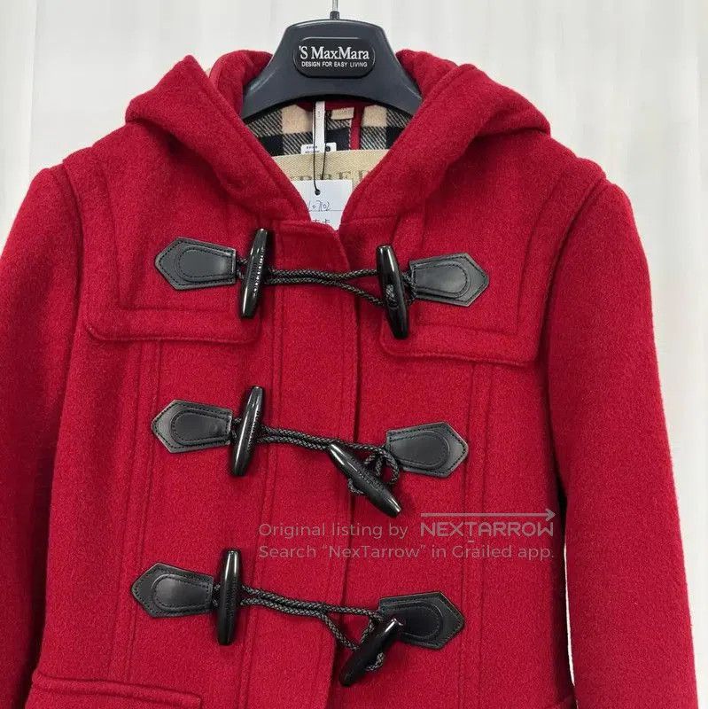 Burberry Burberry Red Wool Toggle Coat for Women. Size M / US 6-8 / IT 42-44 - 3 Thumbnail