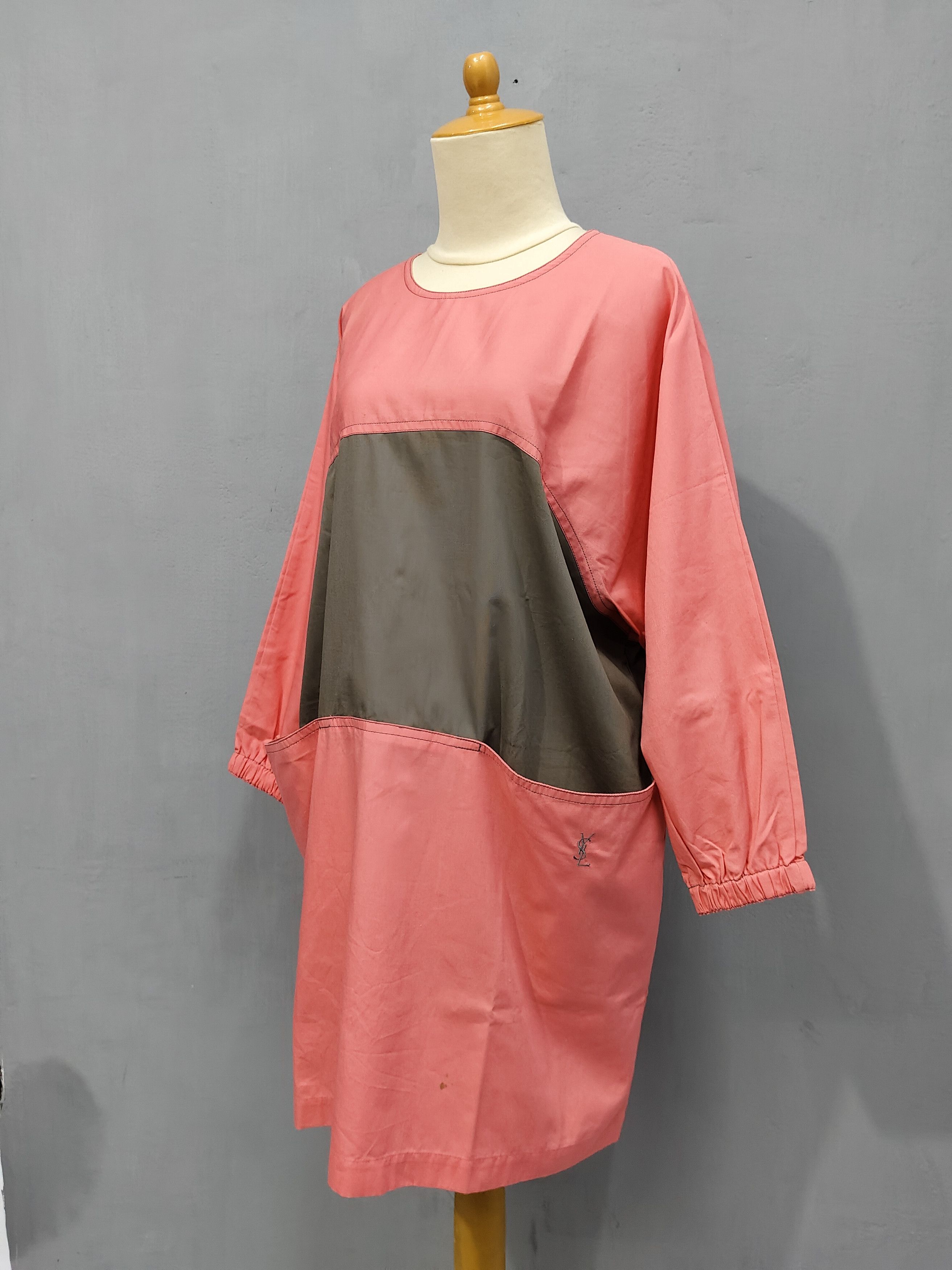 Yves Saint Laurent 80s YSL- Tabliers Archive Oversized Smock Utility Silhouette Size L / US 10 / IT 46 - 3 Thumbnail
