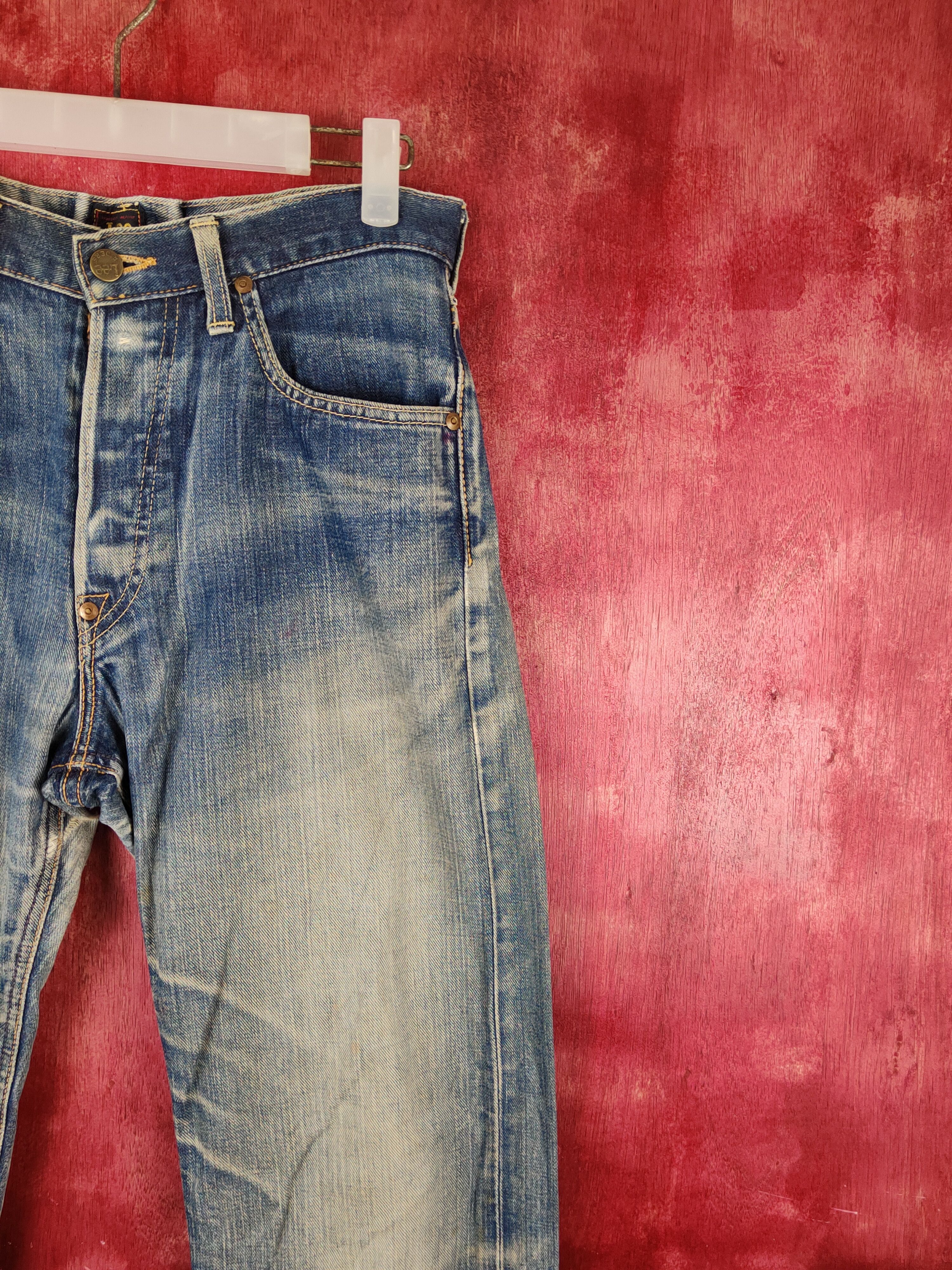 Japanese Brand Lee Dark Blue Faded Distressed Ripped Jeans #S1696 Size US 30 / EU 46 - 5 Thumbnail