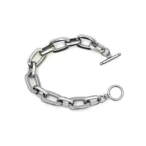 Jewelry Link Chain Bracelet 2000s Chrome Y2K Punk Skater Grunge Size ONE SIZE - 4 Thumbnail