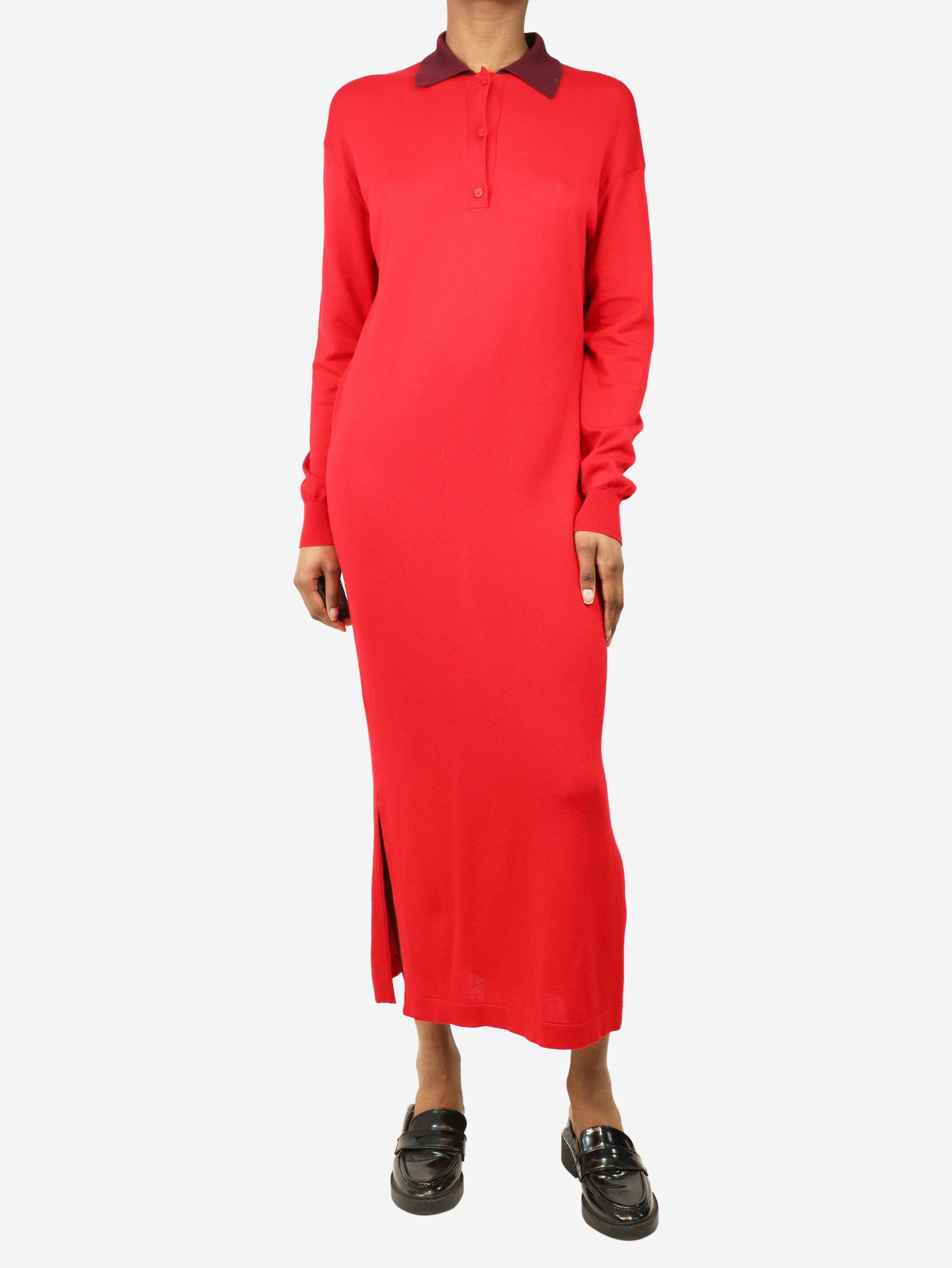 Loewe Red knit polo midi dress - XS Size XS / US 0-2 / IT 36-38 - 1 Thumbnail