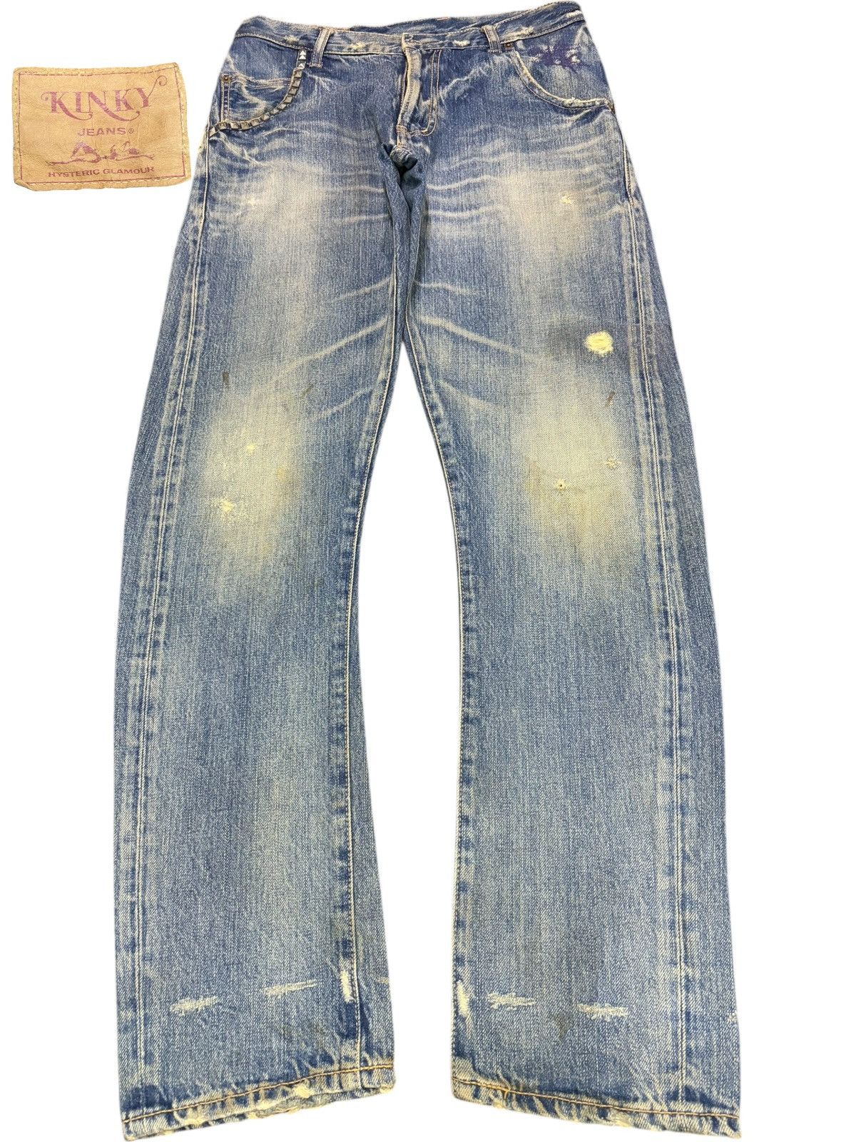 Vintage Hysteric Glamour Stud Rusty Mud Wash Distress Jeans