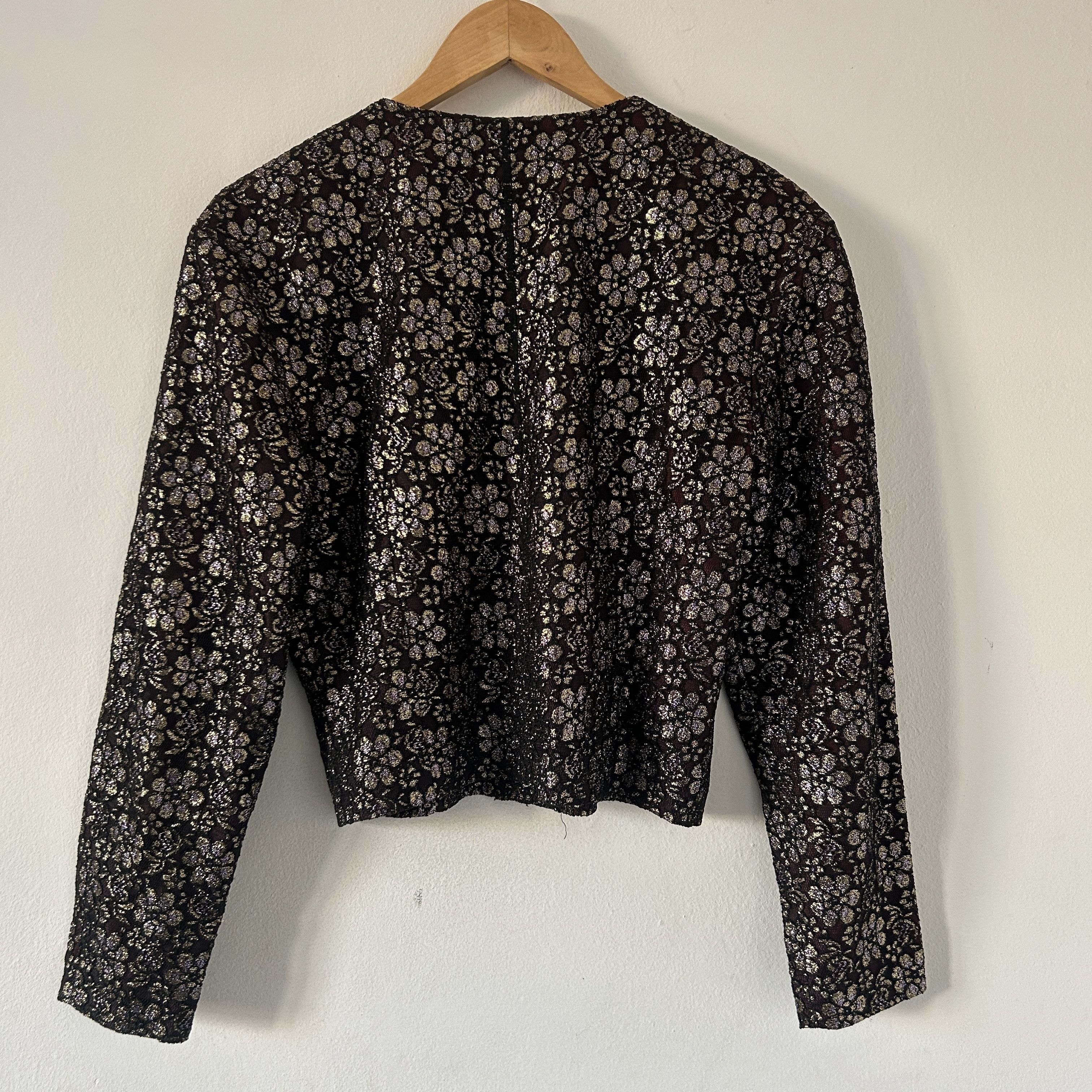 Vintage Vintage 80s lace glitter cropped party jacket Size M / US 6-8 / IT 42-44 - 7 Thumbnail