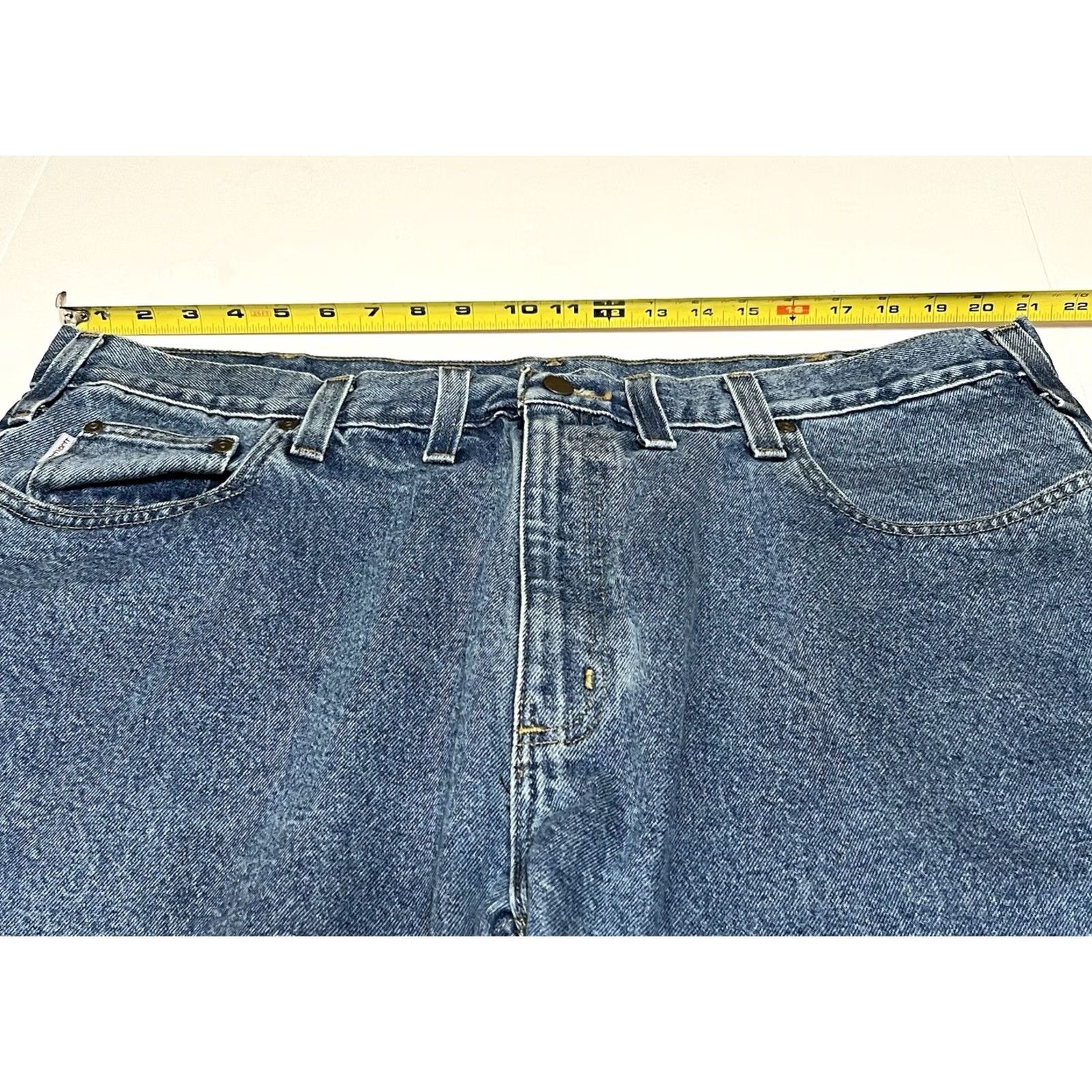 Carhartt Carhartt B460 Jeans - 42x32 100% Cotton Blue Relaxed Fit Denim Mens Straight 5-Pocket USA Classic Shirt Hm Size US 42 / EU 58 - 3 Thumbnail
