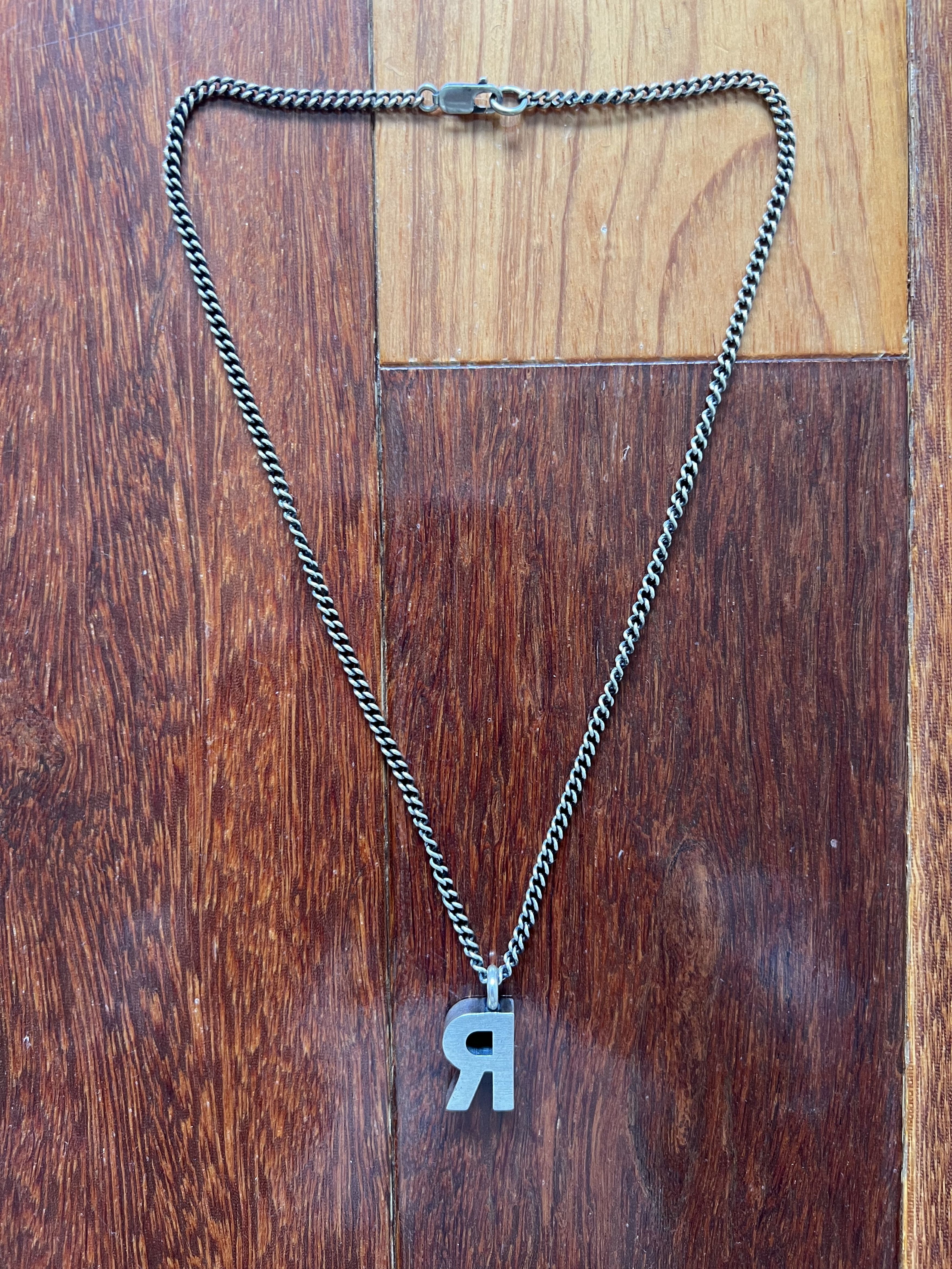 Raf Simons 💚 Raf Simons Redux Silver Necklace With R Pendant NEW Size ONE SIZE - 9 Thumbnail
