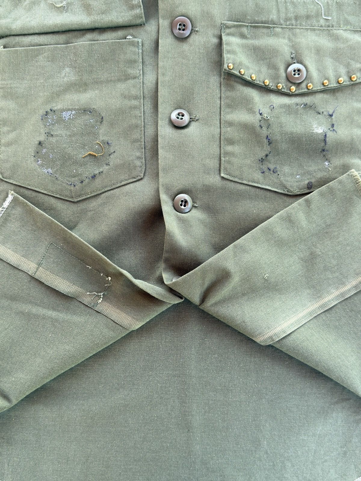 Vintage Vintage 1970s OG107 Sleeveless Army Shirt Size US M / EU 48-50 / 2 - 3 Thumbnail