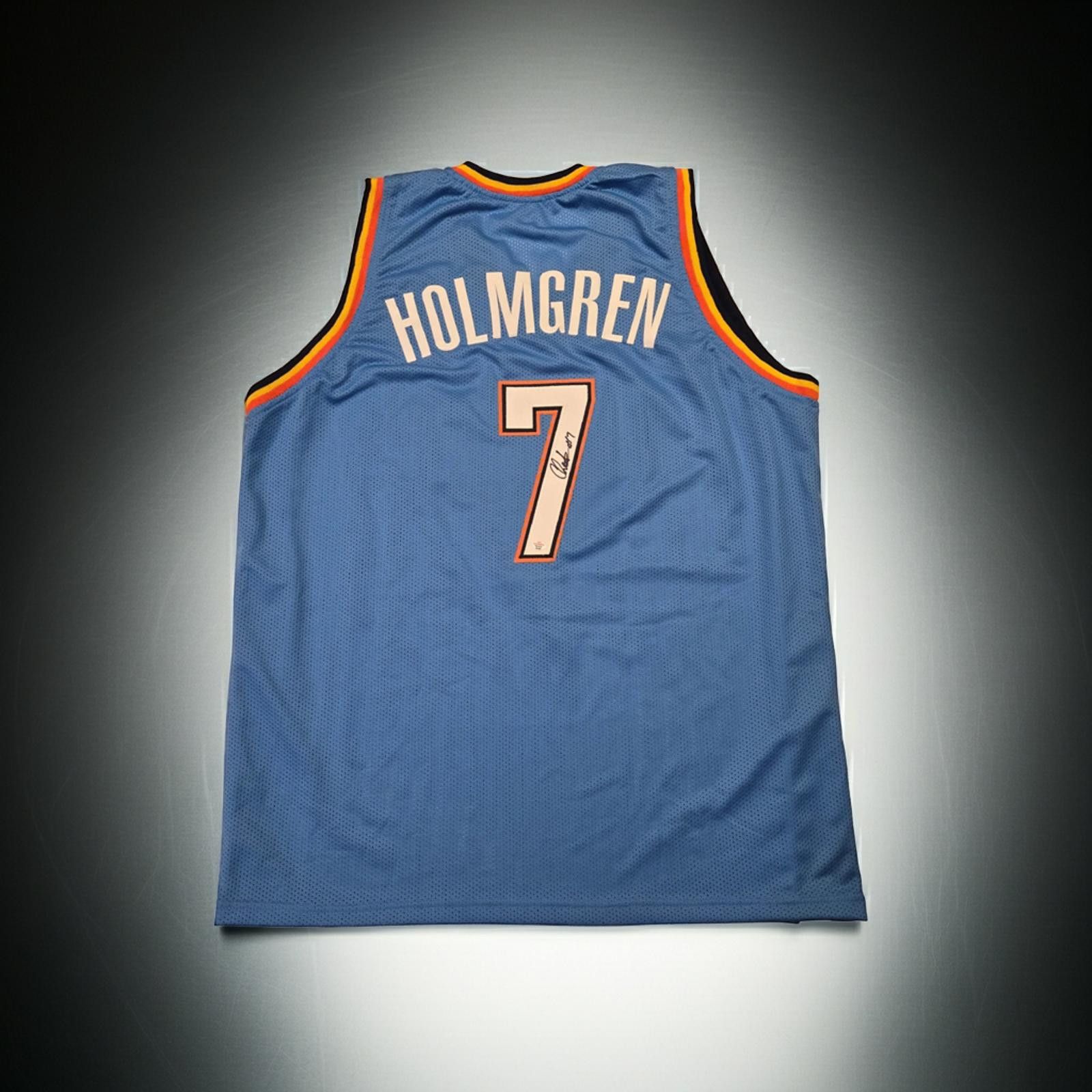 Chet Holmgren Thunder signed basketball jersey PAAS COA