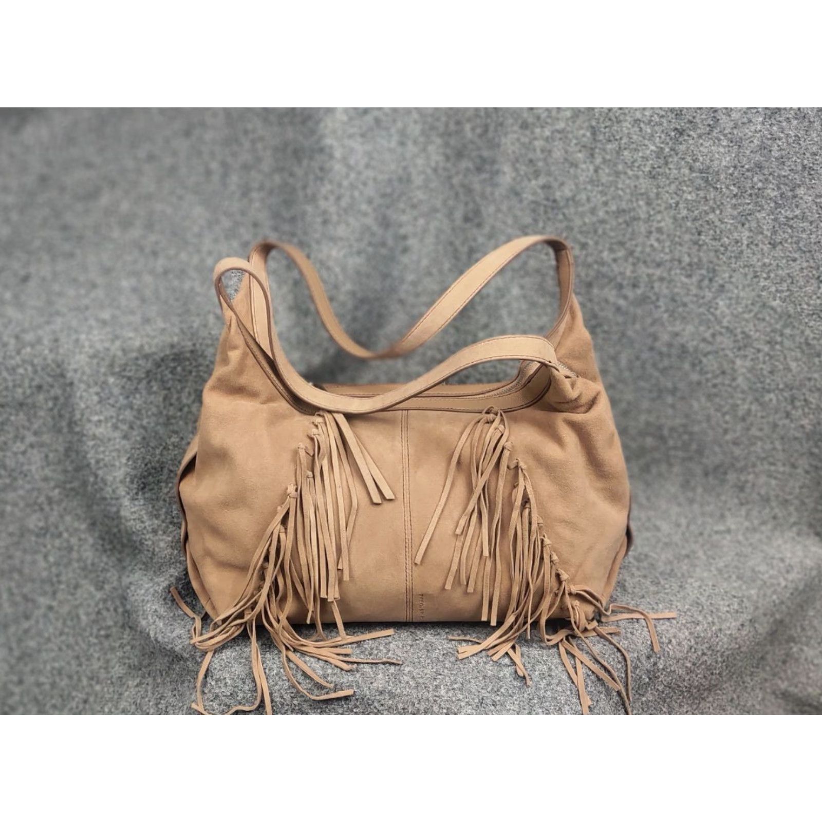 Vintage FredsBruder Design suede Leather shoulder tan fringe handbag Size ONE SIZE - 4 Thumbnail
