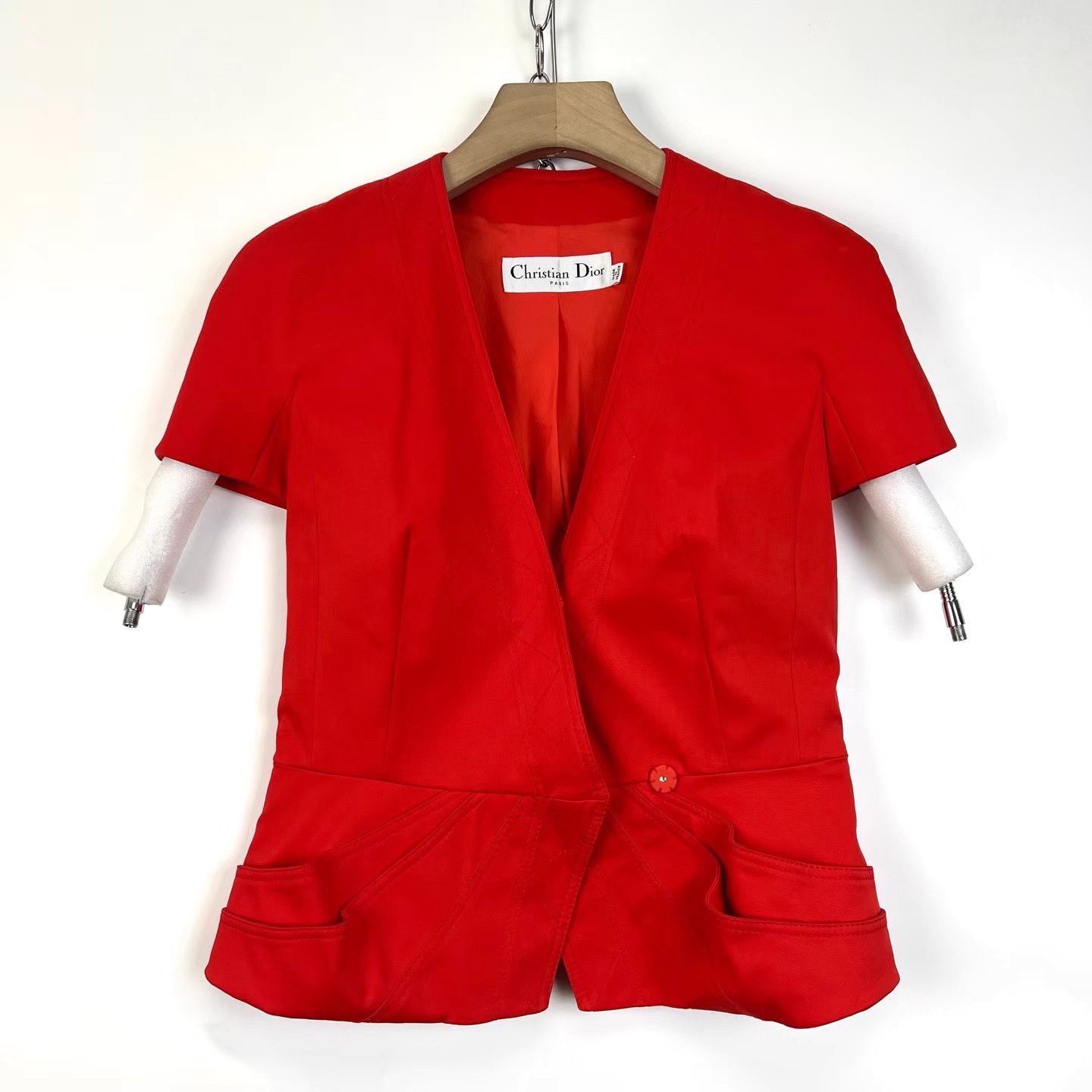 Dior Dior Classic Red Pocket Waist-Fit Short Sleeve Blazer K12 Size S / US 4 / IT 40 - 1 Thumbnail