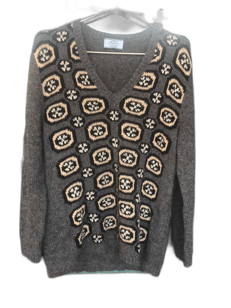 Prada Prada Wool Sweater with Unique Design Size US L / EU 52-54 / 3 - 1 Thumbnail