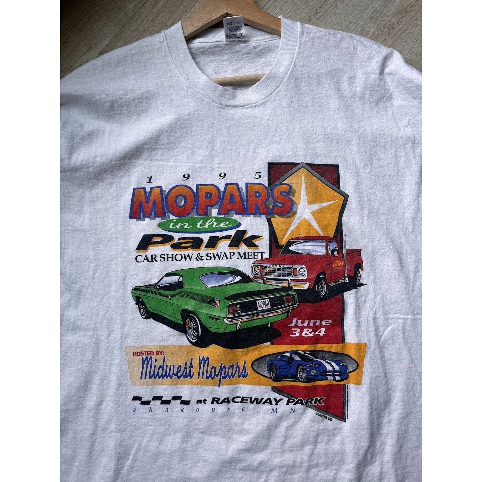 Vintage VINTAGE SINGLE STITCH AMERICAN MUSCLE CAR SHOW TEE SIZE 3XL Size US XXL / EU 58 / 5 - 2 Thumbnail