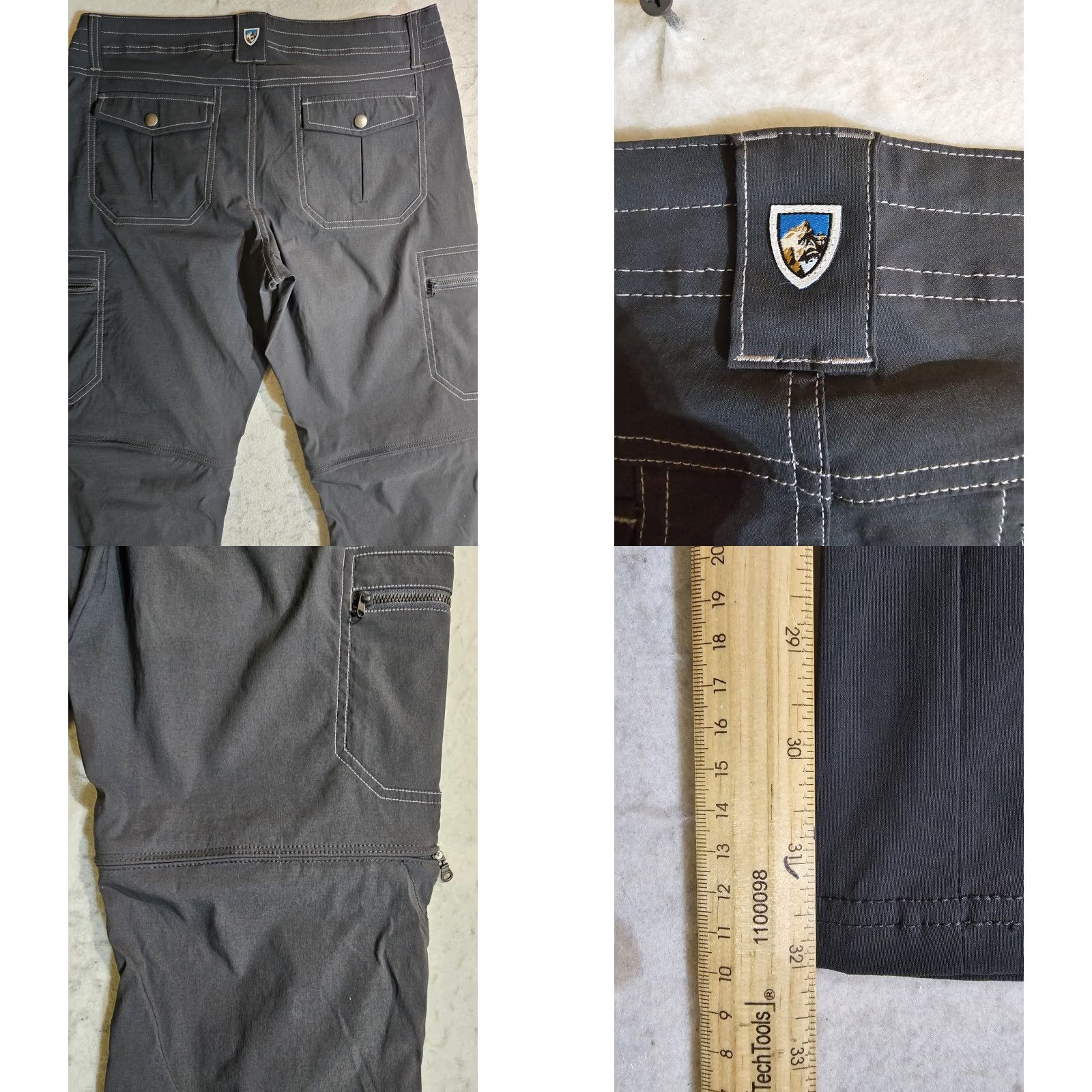 Vintage Kuhl Convertible Hiking Pants Womens Size 8 Reg 32 Inseam Gray RipStop Outdoor Cargo Size 30" / US 8 / IT 44 - 8 Thumbnail