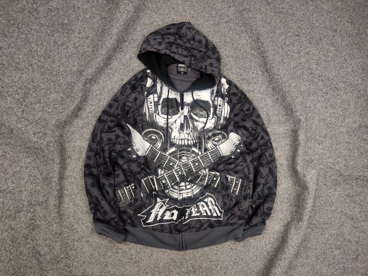 If Six Was Nine Vintage No Fear Skulls Zip Hoodie Y2K if six was nine Style Size US M / EU 48-50 / 2 - 1 Thumbnail