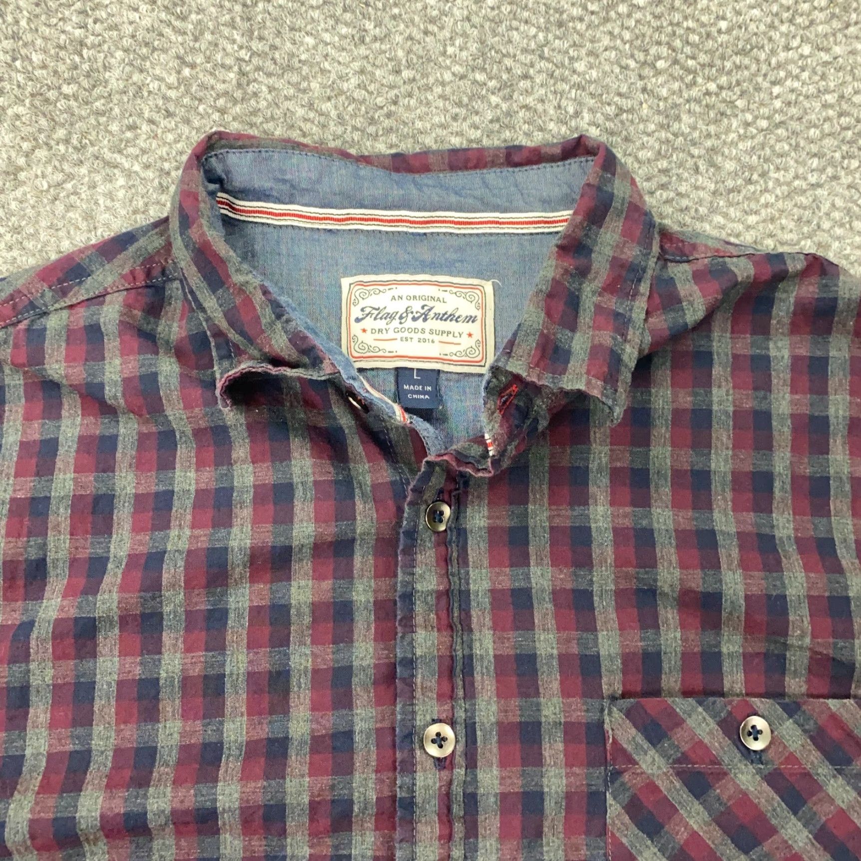 Flag & Anthem VINTAGE Flag & Anthem Flannel Shirt Mens Large Plaid Long Sleeve Size US L / EU 52-54 / 3 - 6 Thumbnail