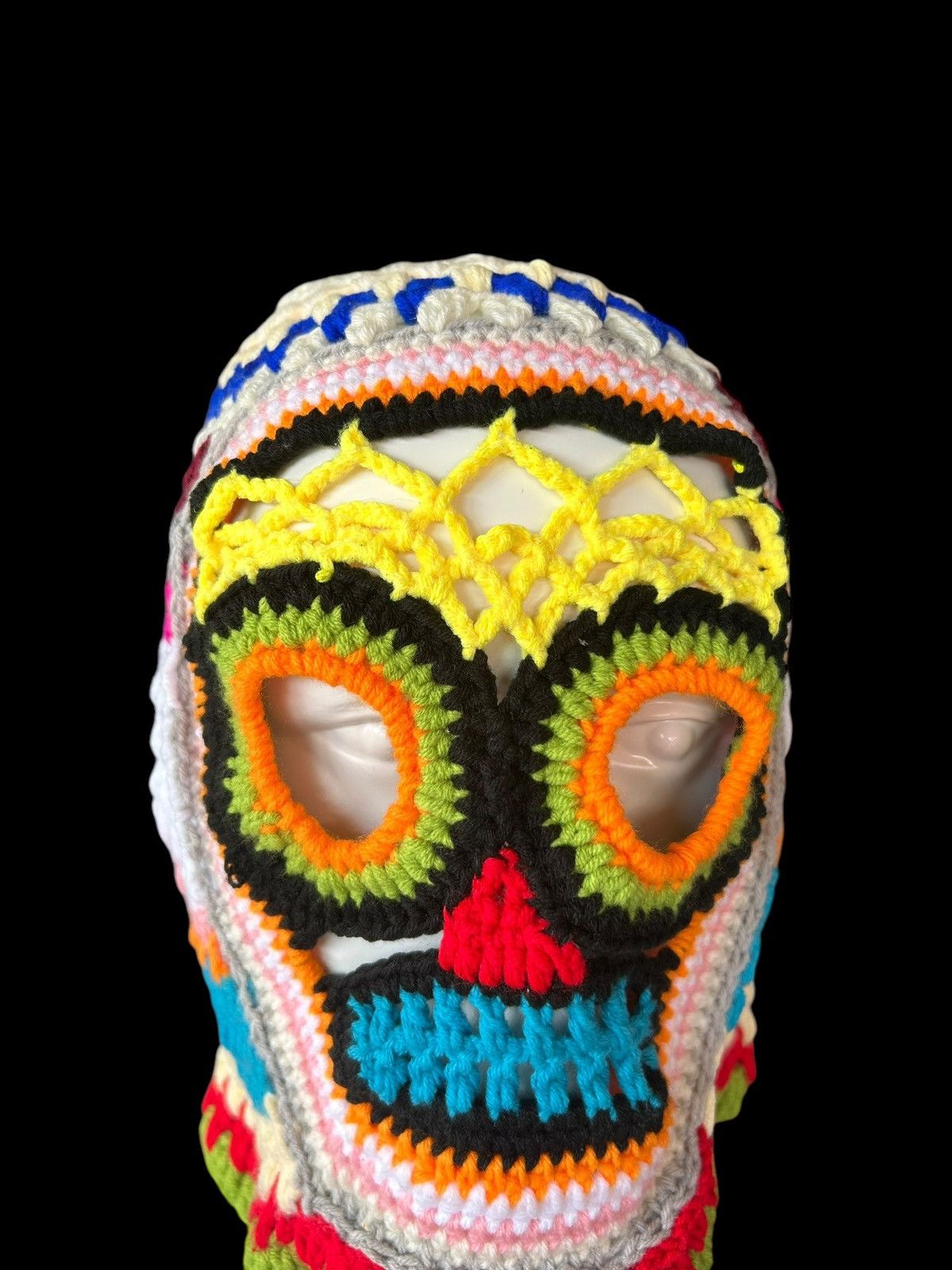 Japanese Brand × Kapital × Vintage Balaclava Masked Crochet Knitted Handmade Rare ☠️☠️ Size ONE SIZE - 7 Thumbnail