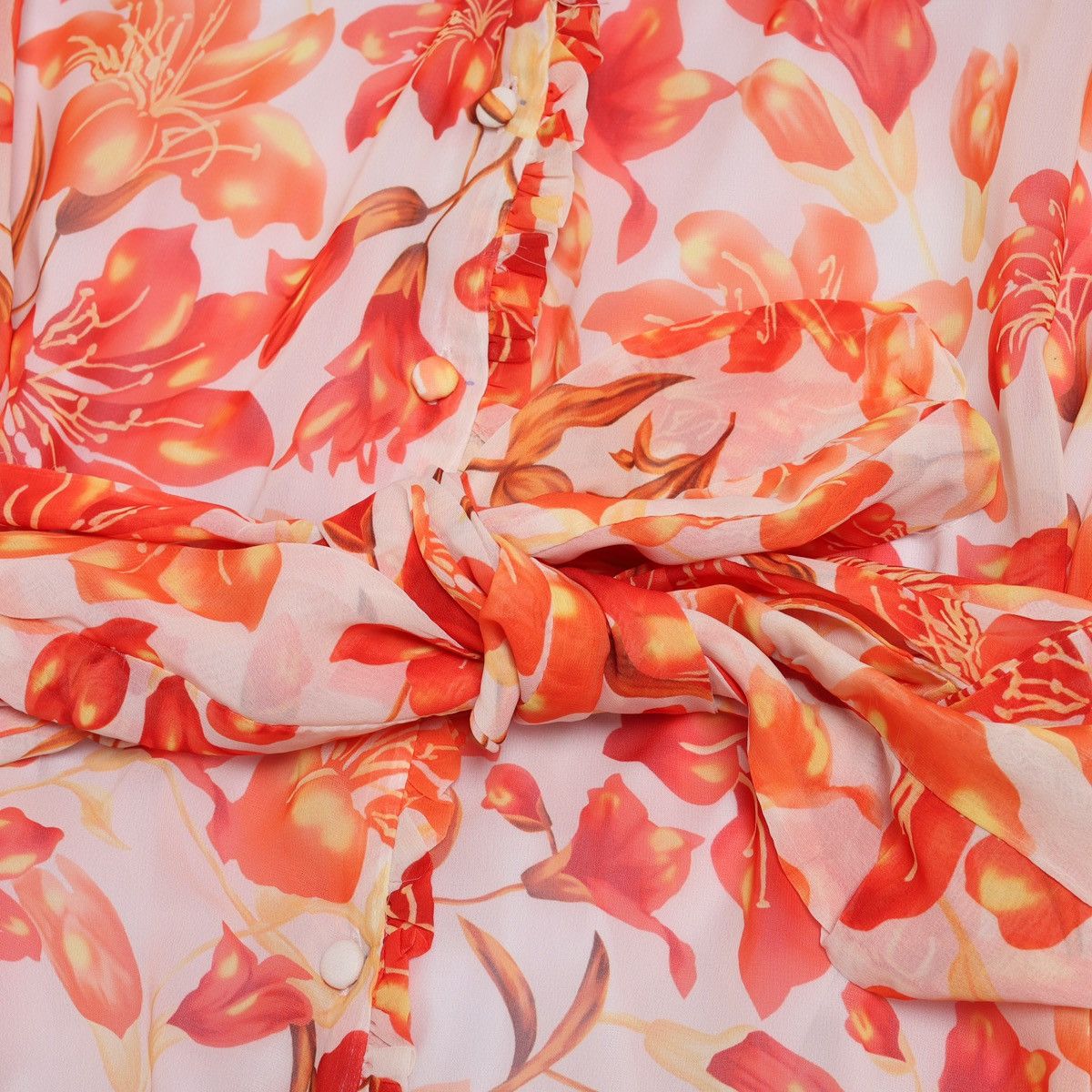 Zimmermann Zimmermann Silk Dress Denisse White Orange Flowers Printed Size XS / US 0-2 / IT 36-38 - 13 Thumbnail