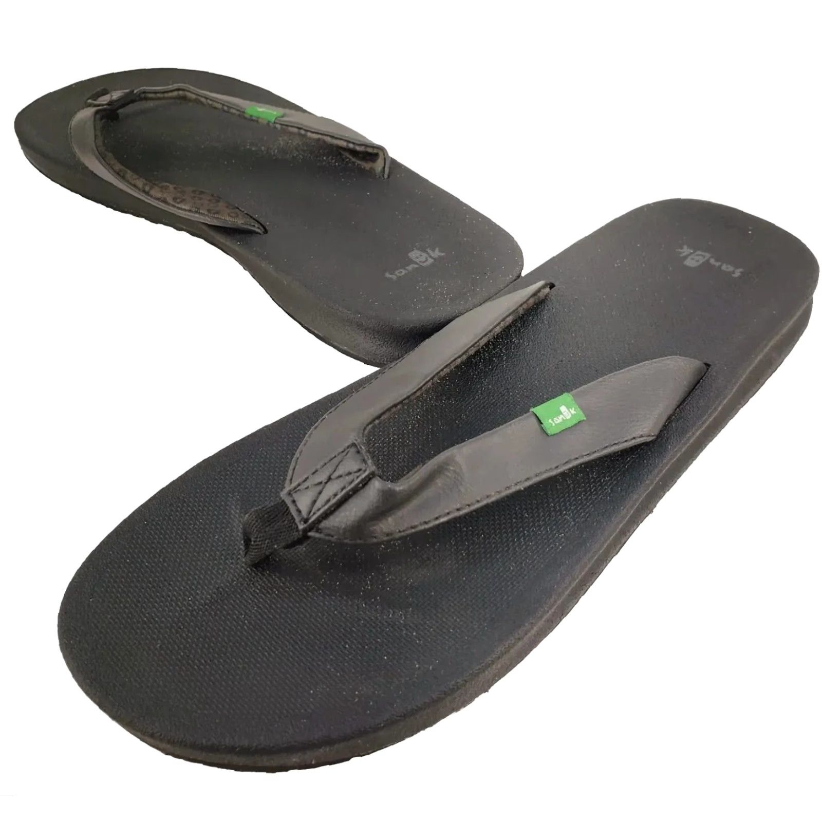 Sanuk Sanuk Yoga Mat Sandals Flip Flop Women's Size 9 Black Cushy Comfort Lite Sandals, Womens, 9, Black, Yoga Mat, Sanuk, Flip Flop Size US 9 / IT 39 - 2 Thumbnail