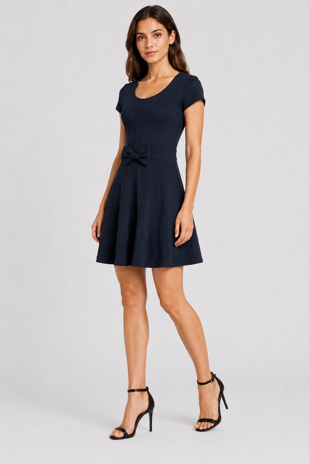 Other Zara Basic Navy Fit & Flare Bow Dress - Medium Size M / US 6-8 / IT 42-44 - 2 Thumbnail