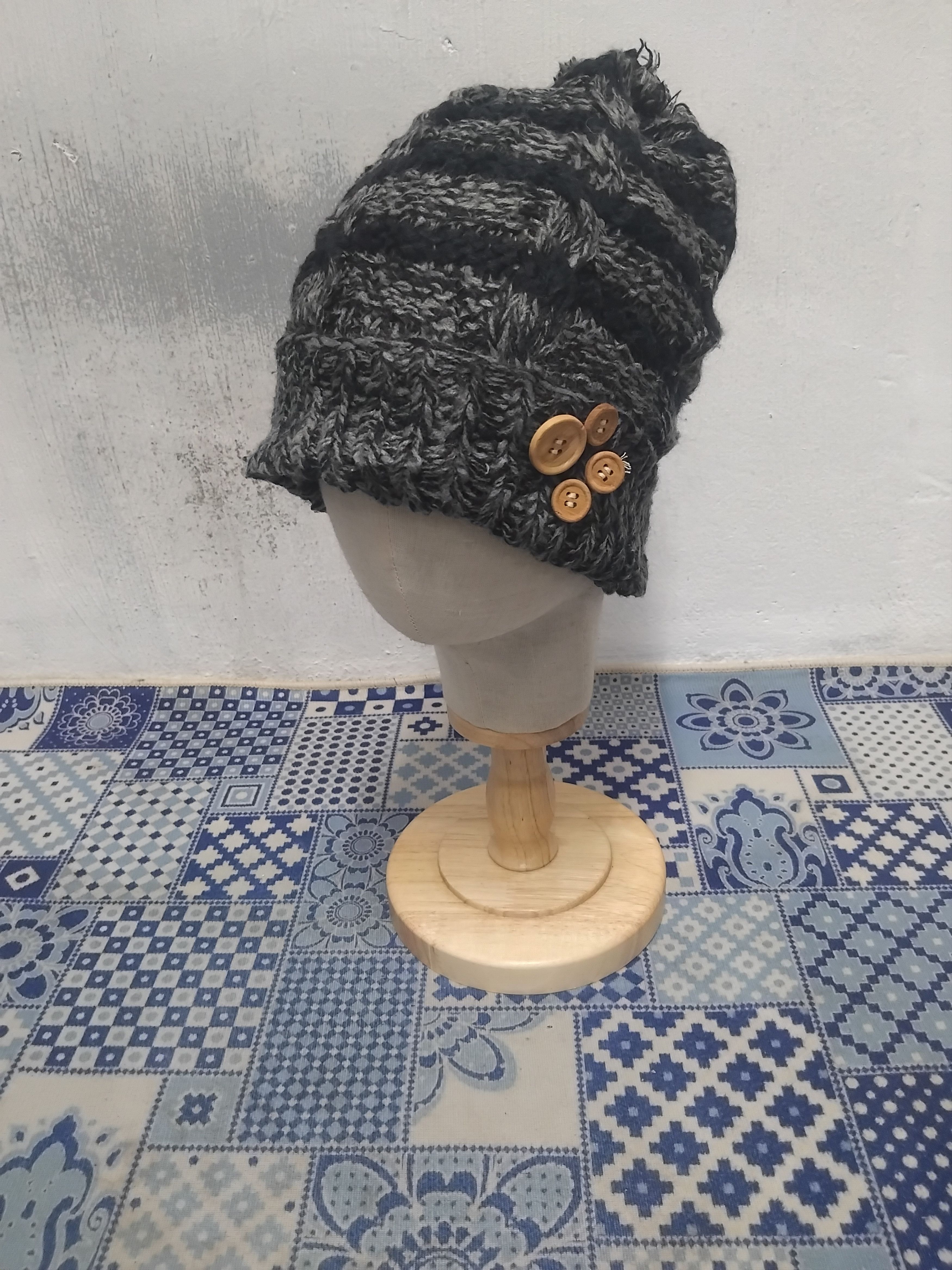PPFM Stripe gothic style button Beanie Size ONE SIZE - 1 Thumbnail