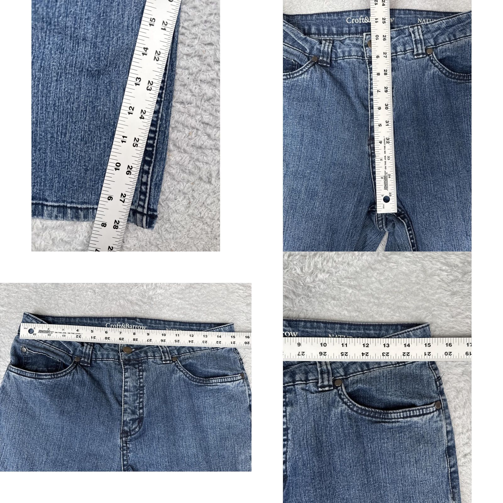 Croft & Barrow Croft & Barrow Jeans Womens 29x28 Blue Denim Straight Leg Mid Rise Natural Fit Size 29" - 8 Thumbnail